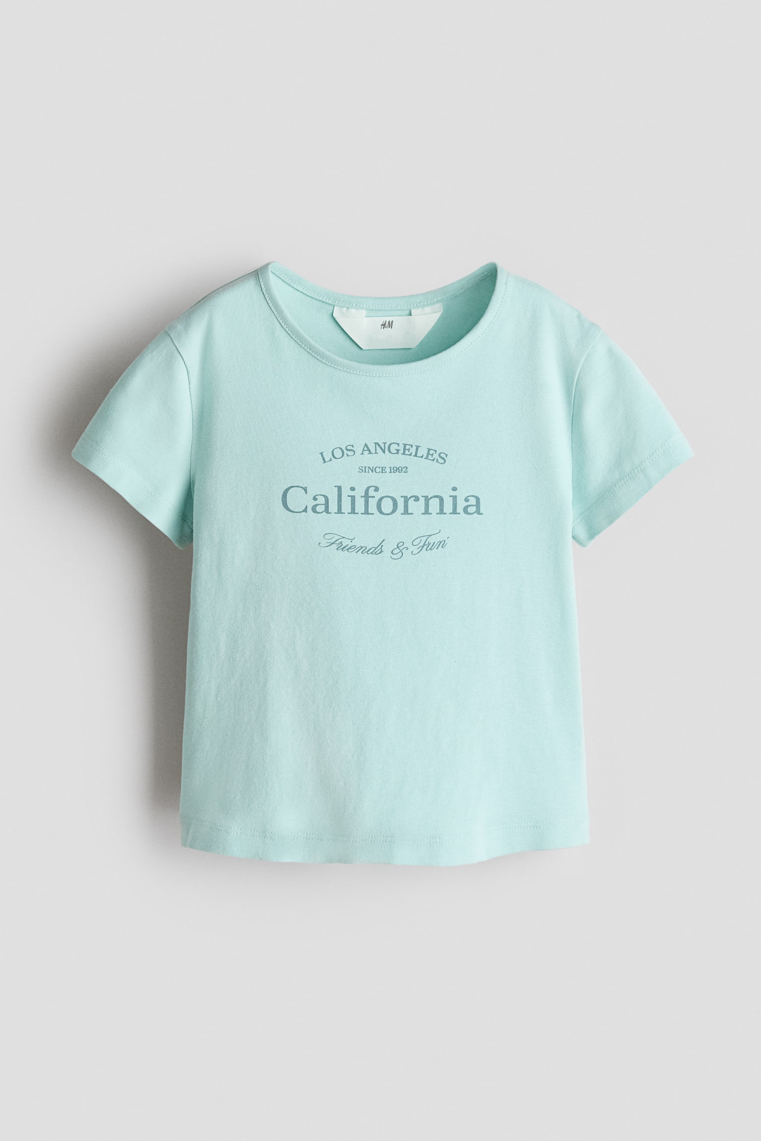Pamučna majica sa printom - Svetlotirkizna/California/Boja slonovače/Los Angeles/Svetlosivi lapor/Lovely Time/Svetloružičasta/cvetni dezen