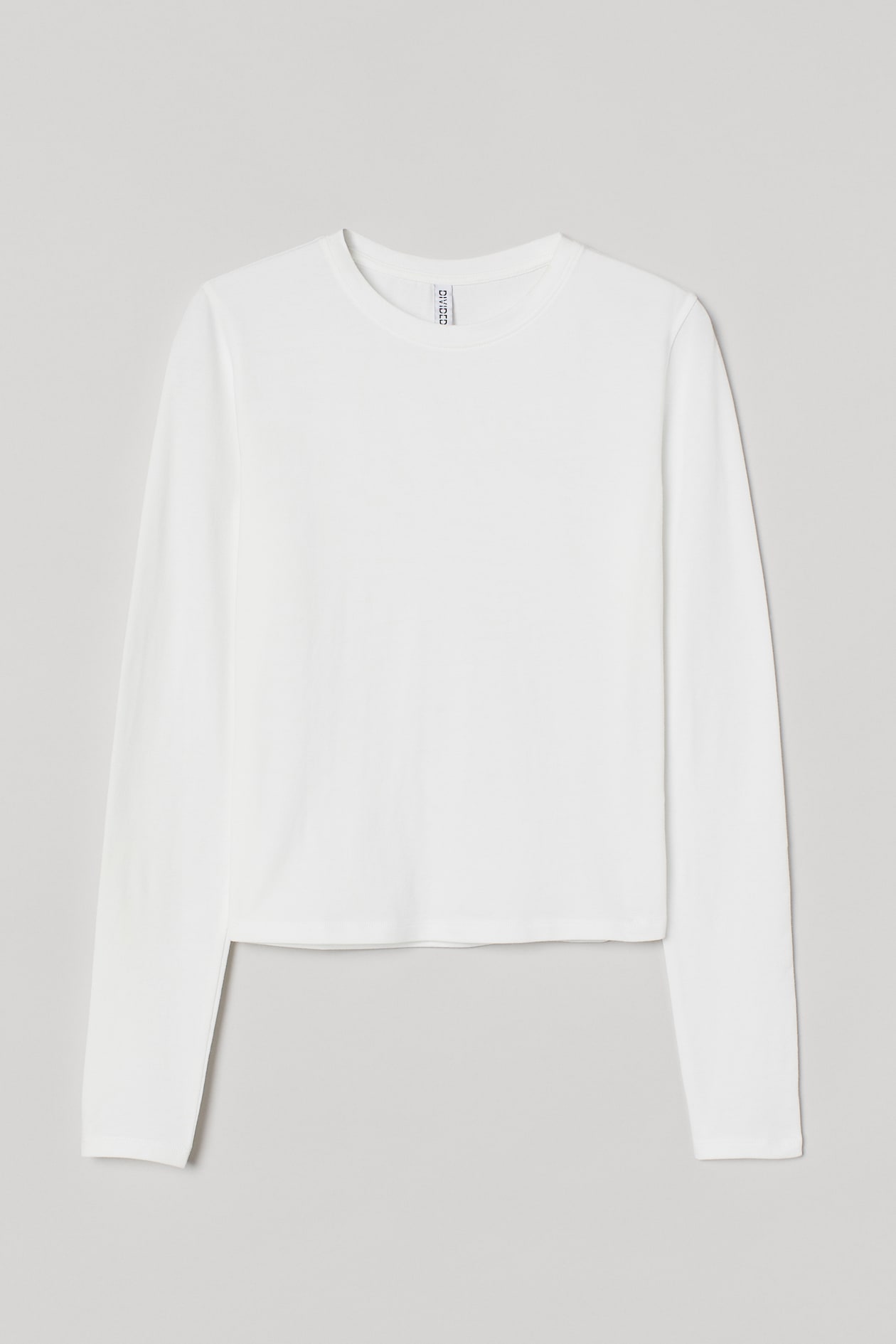 Long-sleeved Top - Round Neck - Long sleeve - White - Ladies | H&M US