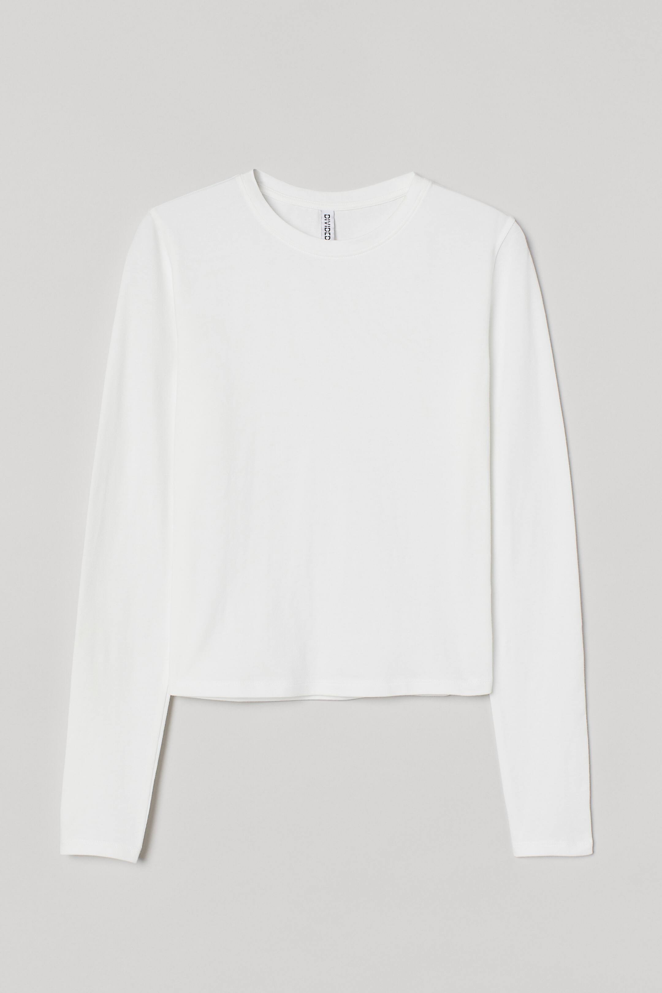 Grotere afbeelding bekijken: Top met lange mouwen - Wit - DAMES | H&M NL 1