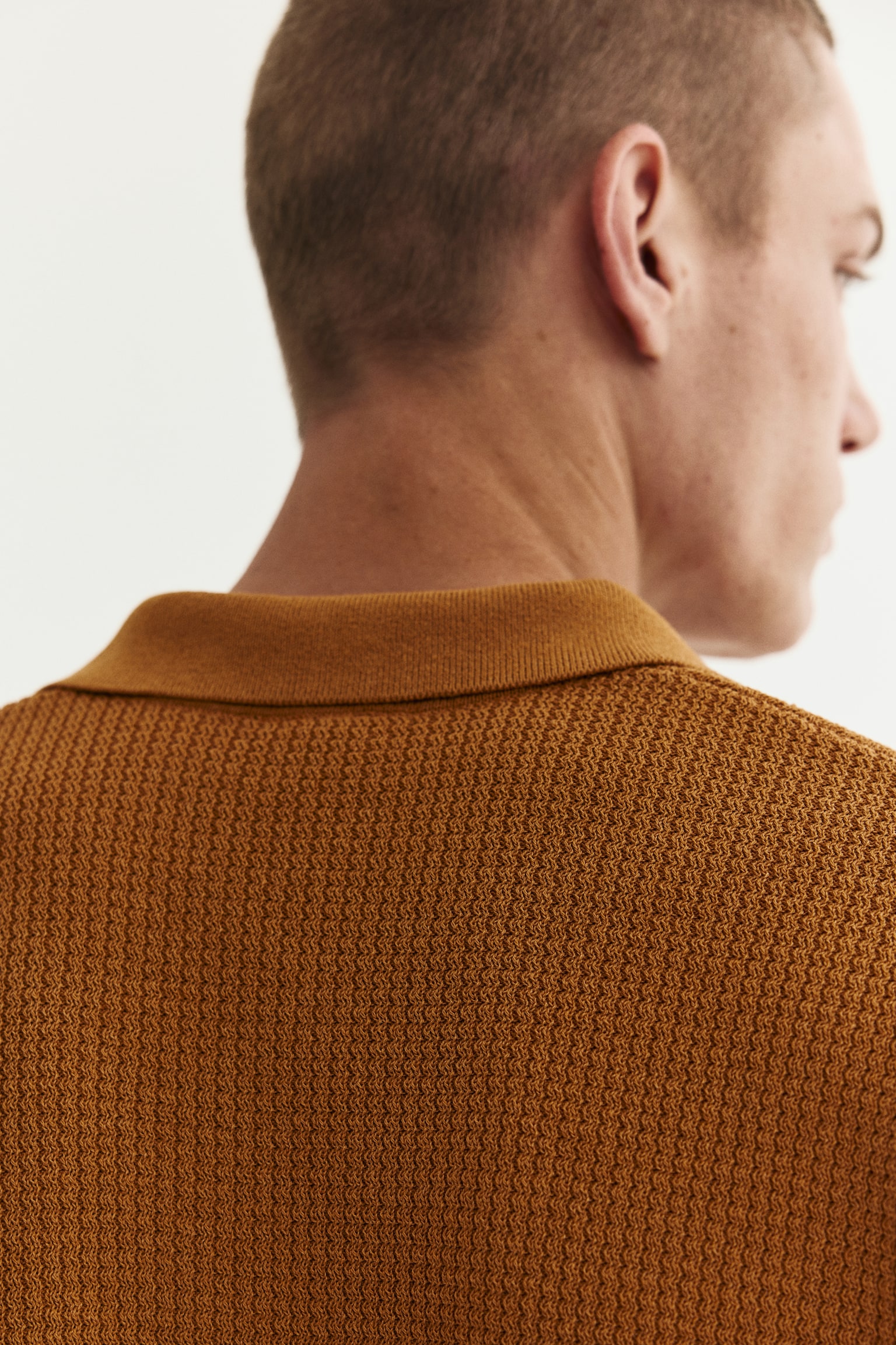 Regular Fit Knitted polo shirt - 深米色/奶油色/深咖啡色 - 6