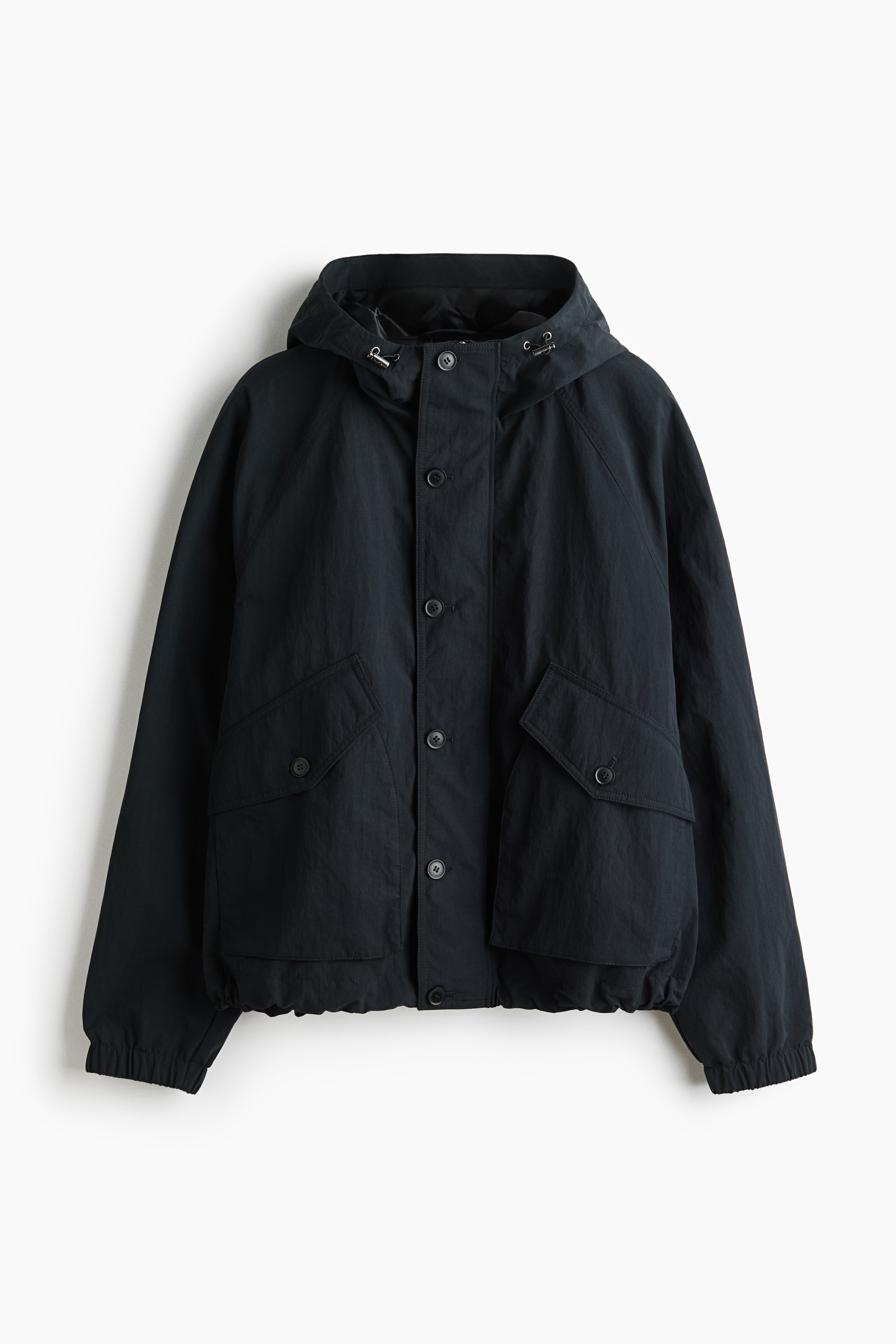Hooded nylon windbreakerModel