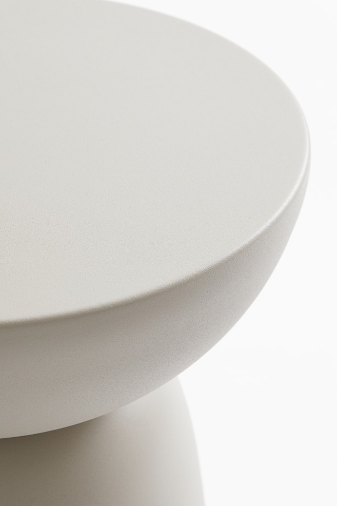 Table d'appoint d'extérieur en métal-Beige clair - 3