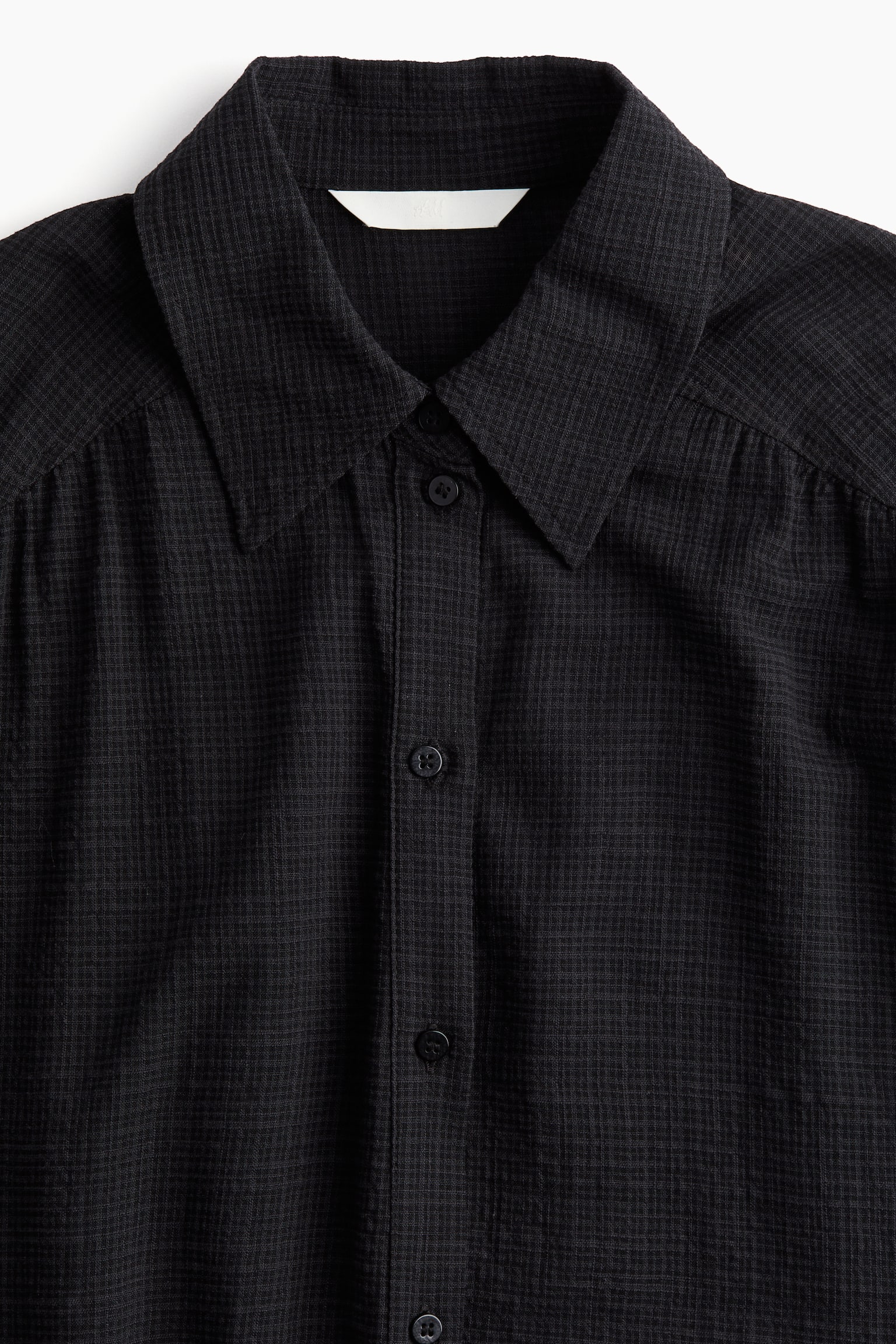 Robe chemise avec ceinture à nouer - Noir - 3