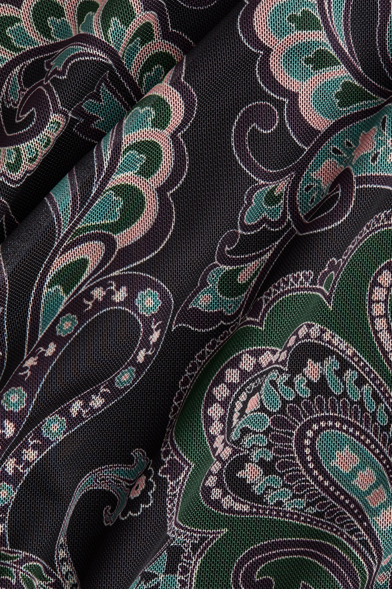 Lágy esésű neccruha - Sötétbarna/törökmintás - 3