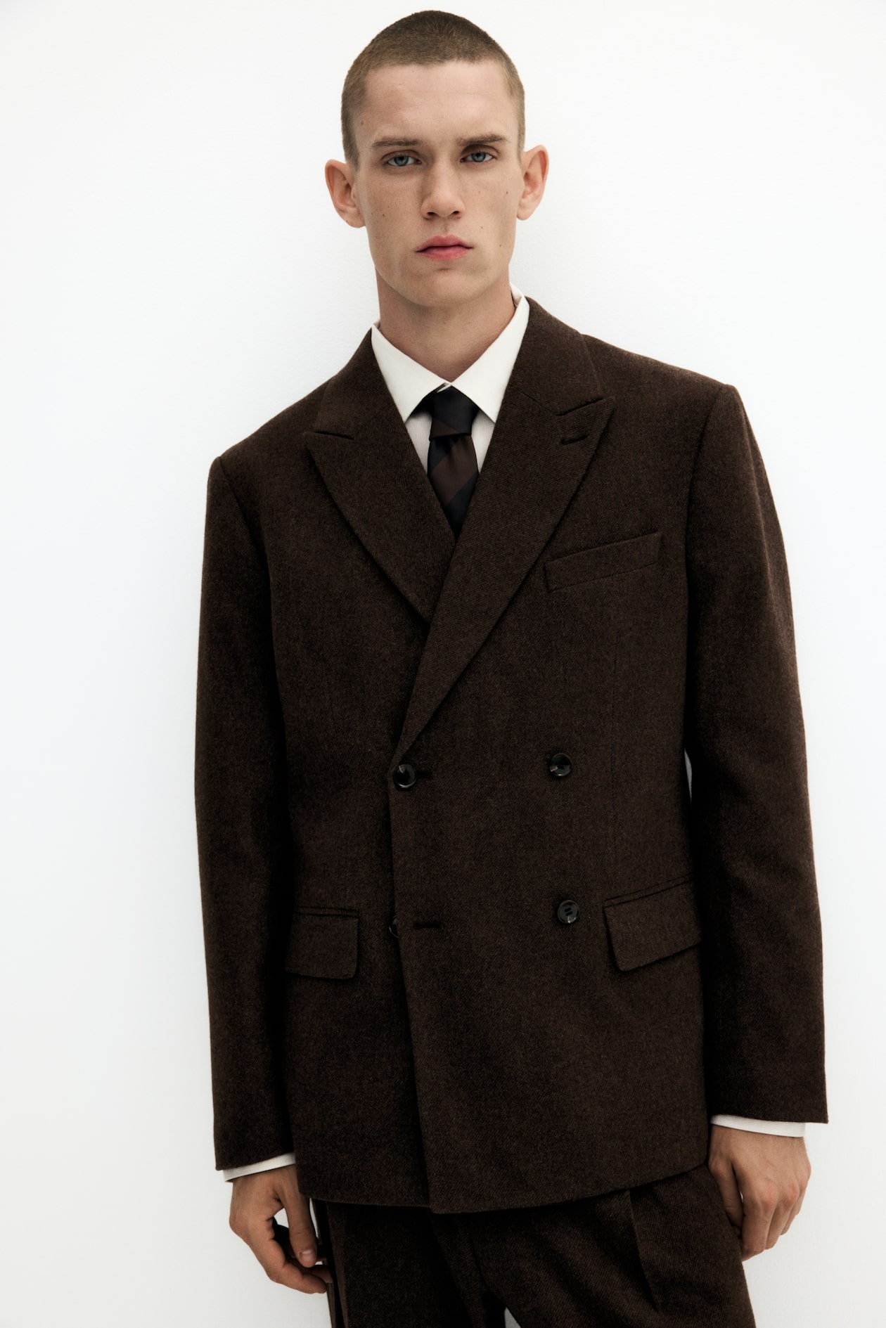 Double-breasted colbert - Relaxed Fit - Bruin - HEREN | H&M NL