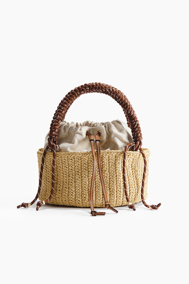 Straw tote bag - Beige - 1
