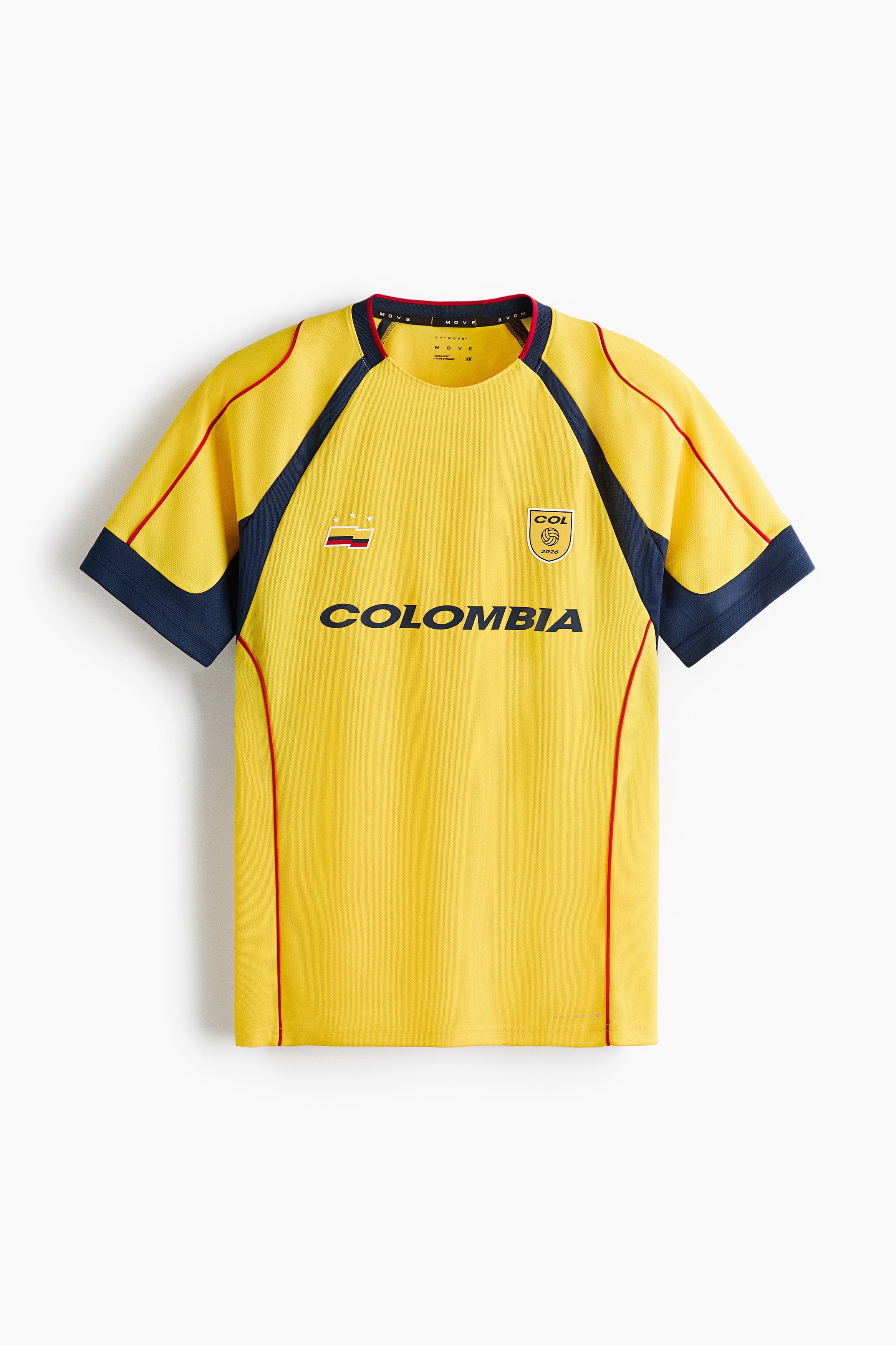 Men's Yellow/Colombia Regular-Fit Printed Soccer Jersey with
