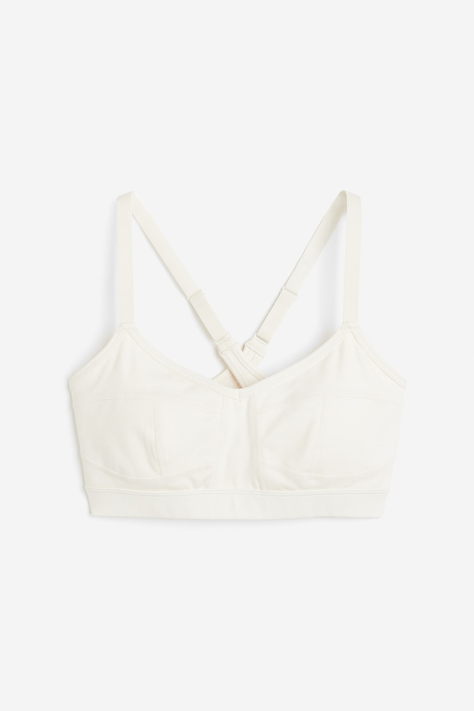 Light Support Sports Bra In DryMove™ - White/Dark brown/Dark sage green/Black - 1