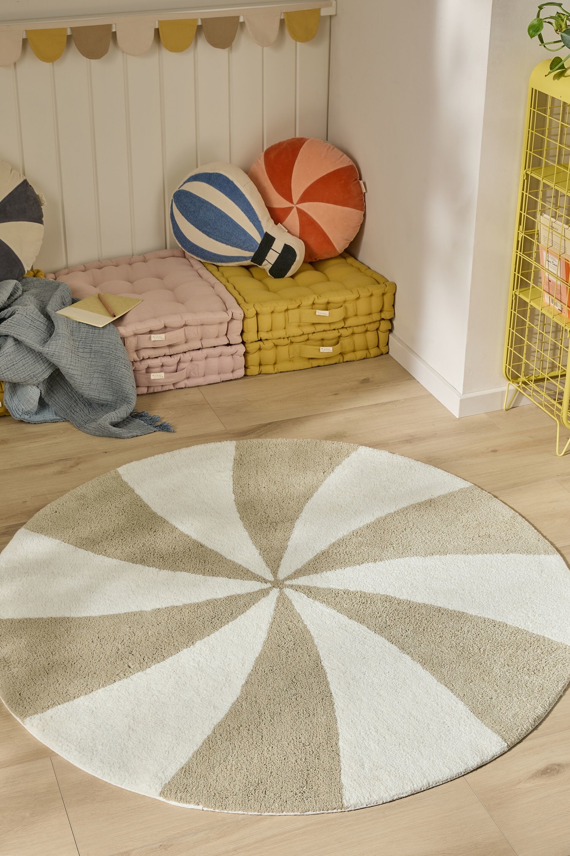 Lasten Matto Cecilia - Kermanvärinen/beige/Sininen/valkoinen