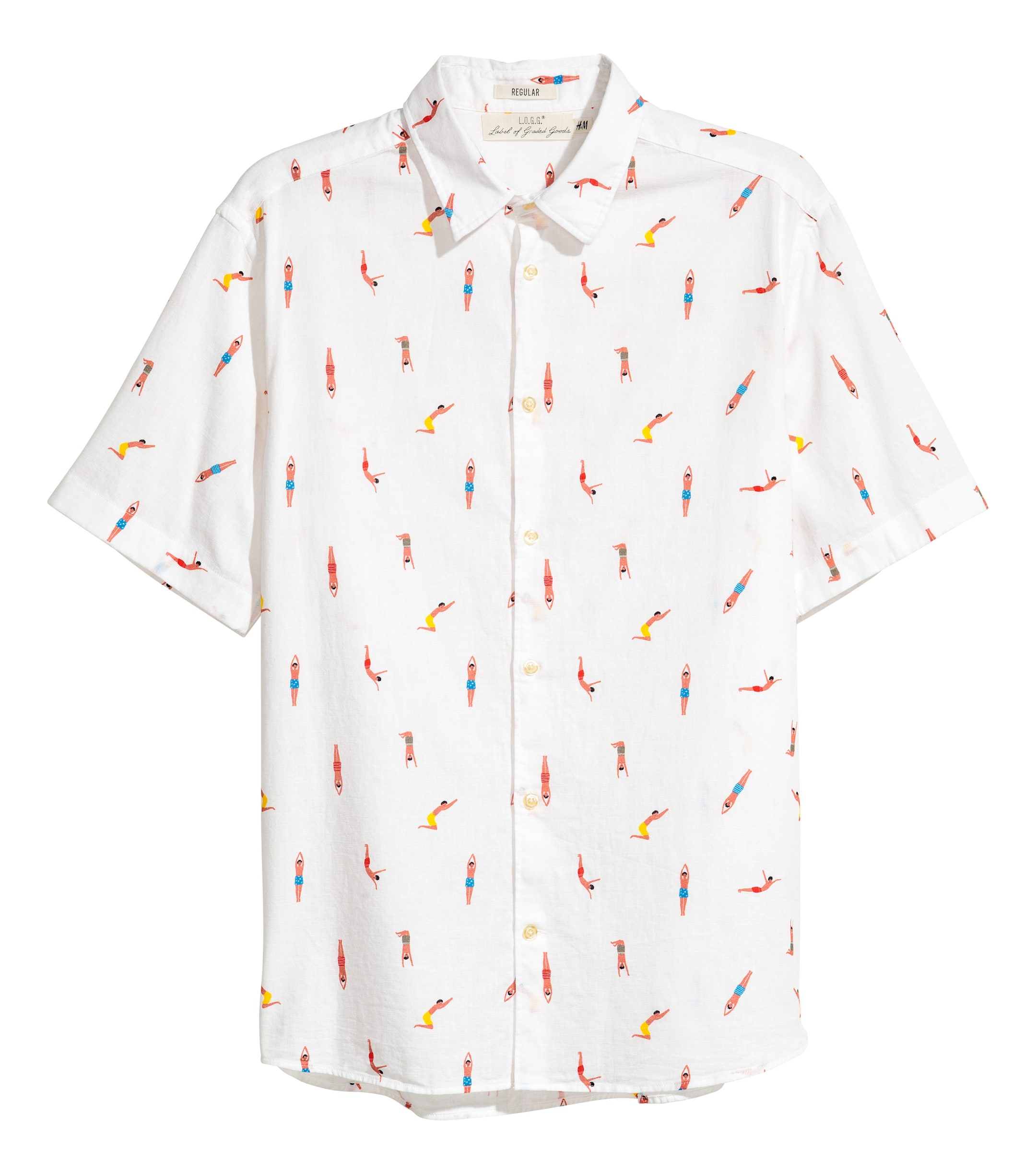 View larger image: Short-sleeve shirt Regular fit - White/Patterned - Men | H&M GB 1