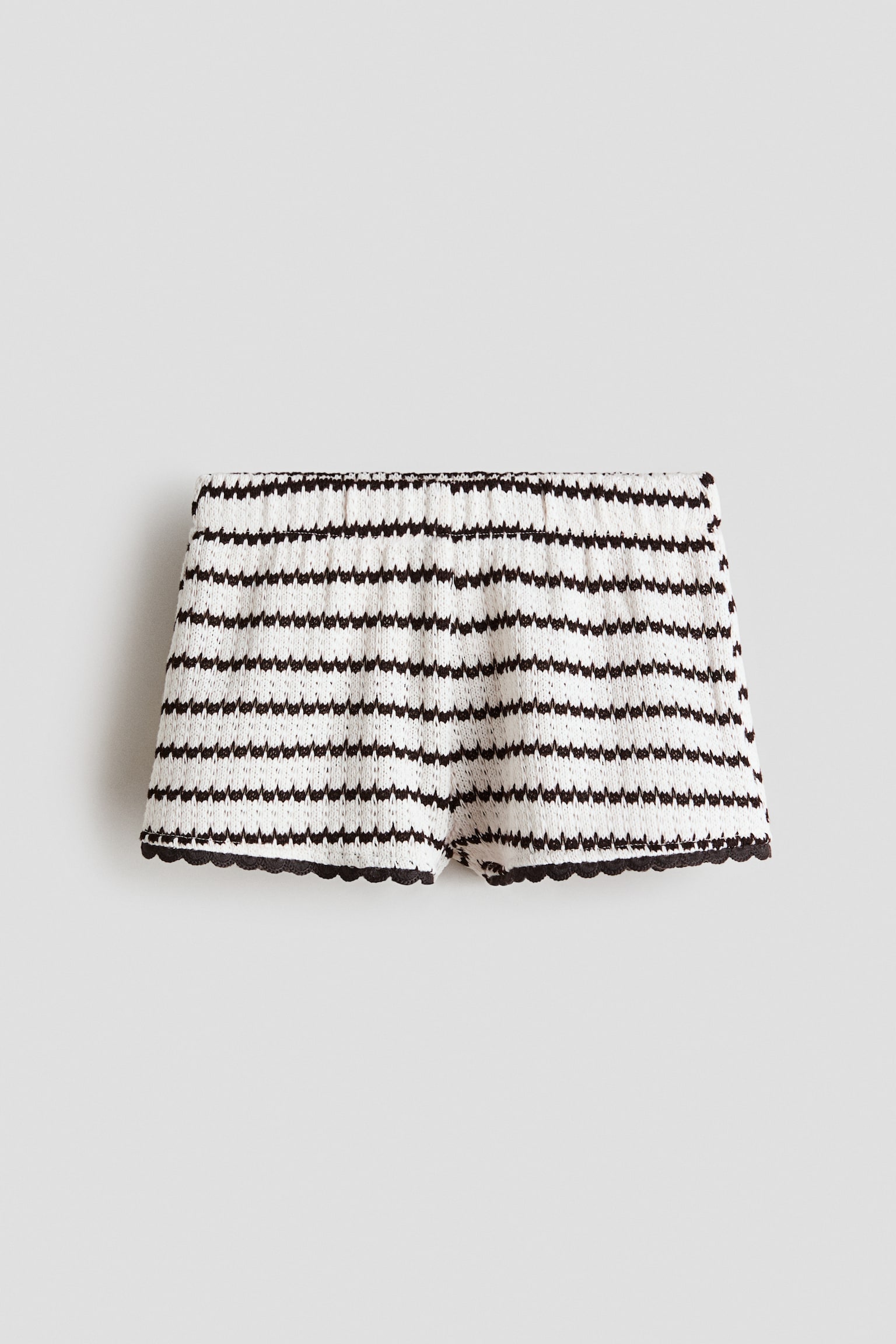 Textured-knit shorts - White/Black striped/Pink/Striped/Red/White striped - 1