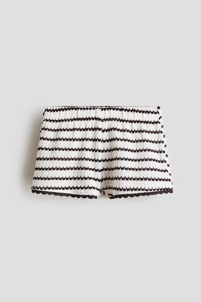Shorts in maglia strutturata - Bianco/nero righe/Rosa/righe/Rosso/bianco righe - 1
