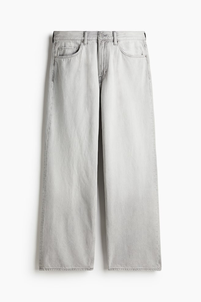 Loose Straight High Jeans - Licht denimgrijs/Blauwgrijs - 1