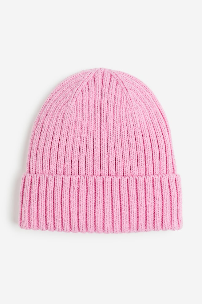Rib-knit hat - Pink/Black/Bright blue/Dark green - 1