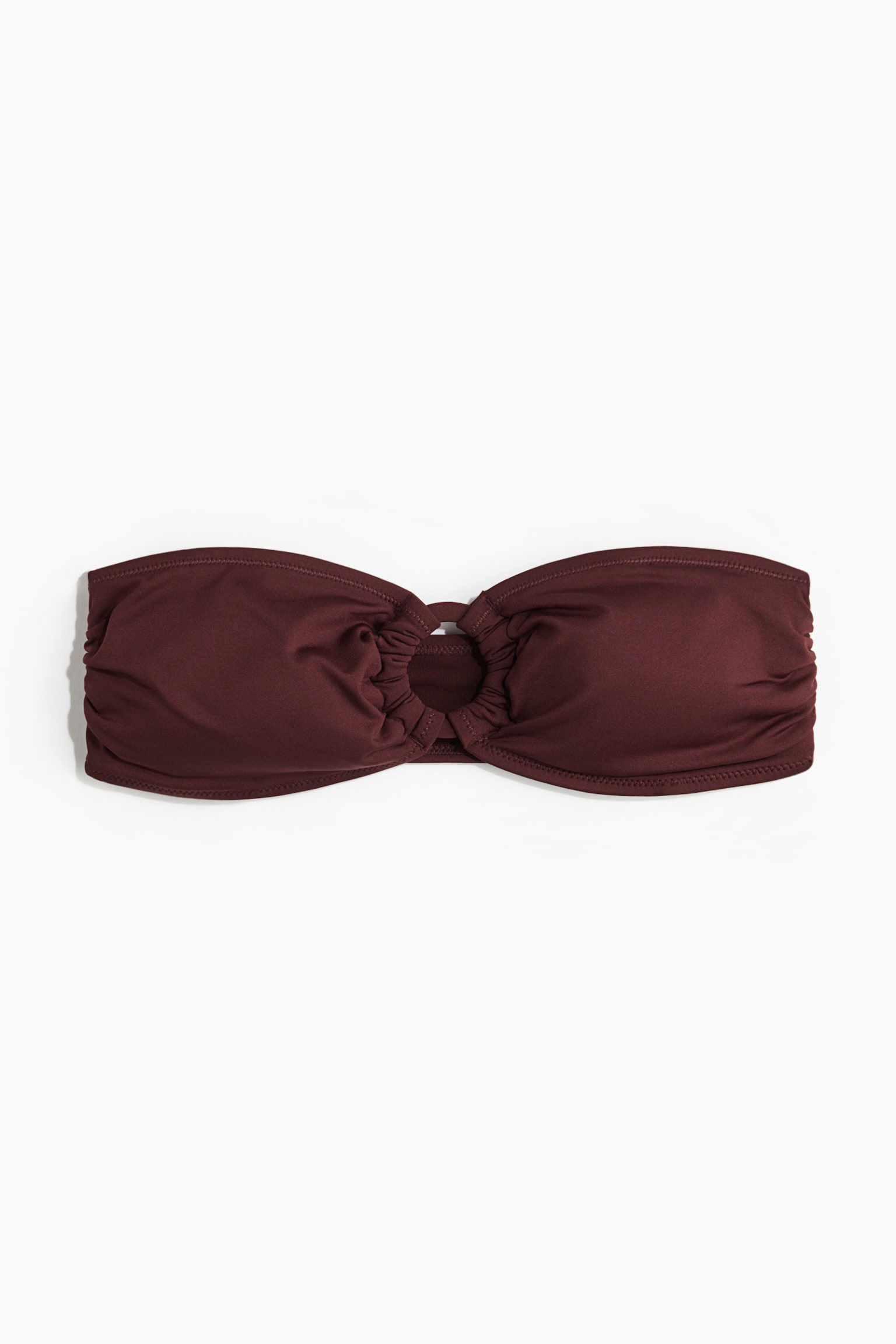 Padded bandeau bikini top - Burgundy - 2