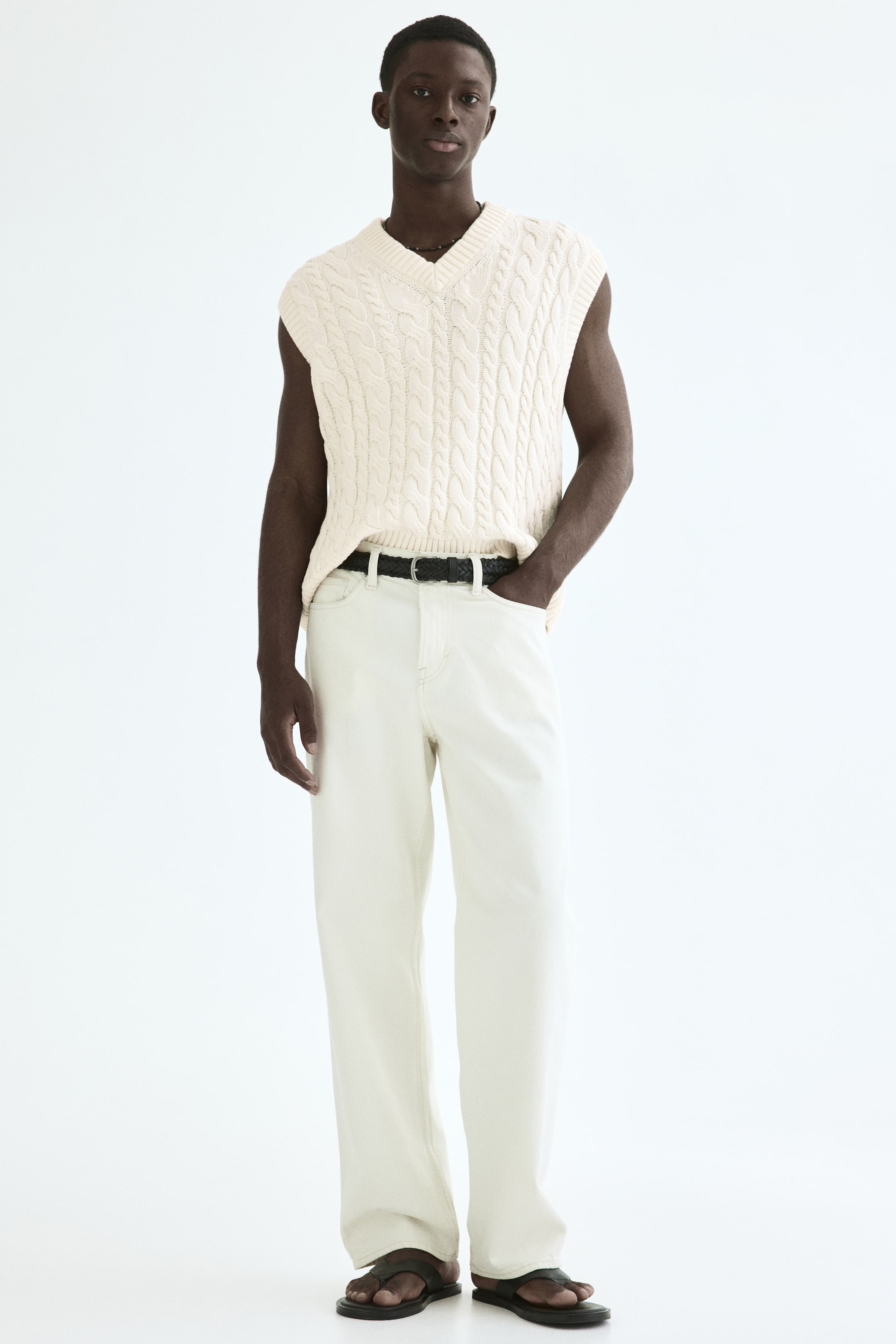 Мужские свитеры H&M Relaxed-Fit Cotton Sweater Vest — фото 6