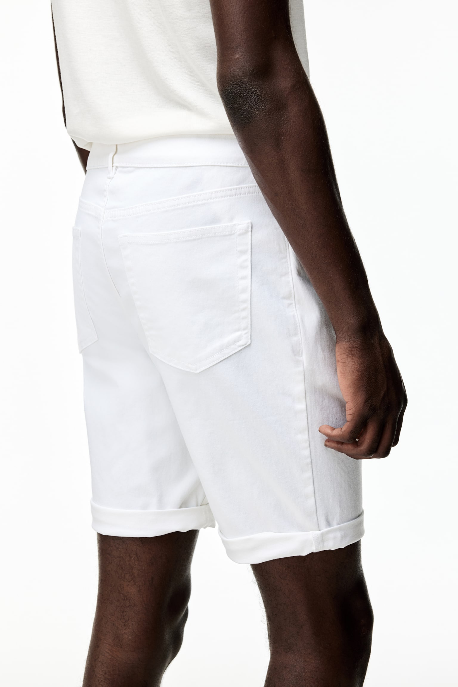 Slim Fit Cotton twill shorts - White/Light beige/Black/Dark grey/Dark grey - 3