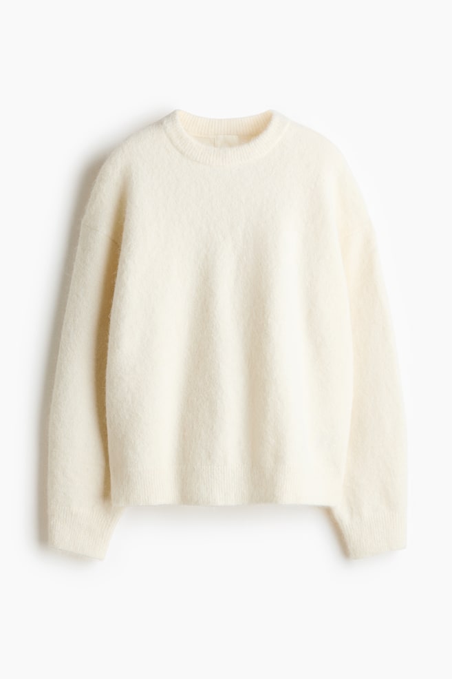 Knitted jumper - Cream/Dark grey marl/Mole - 1