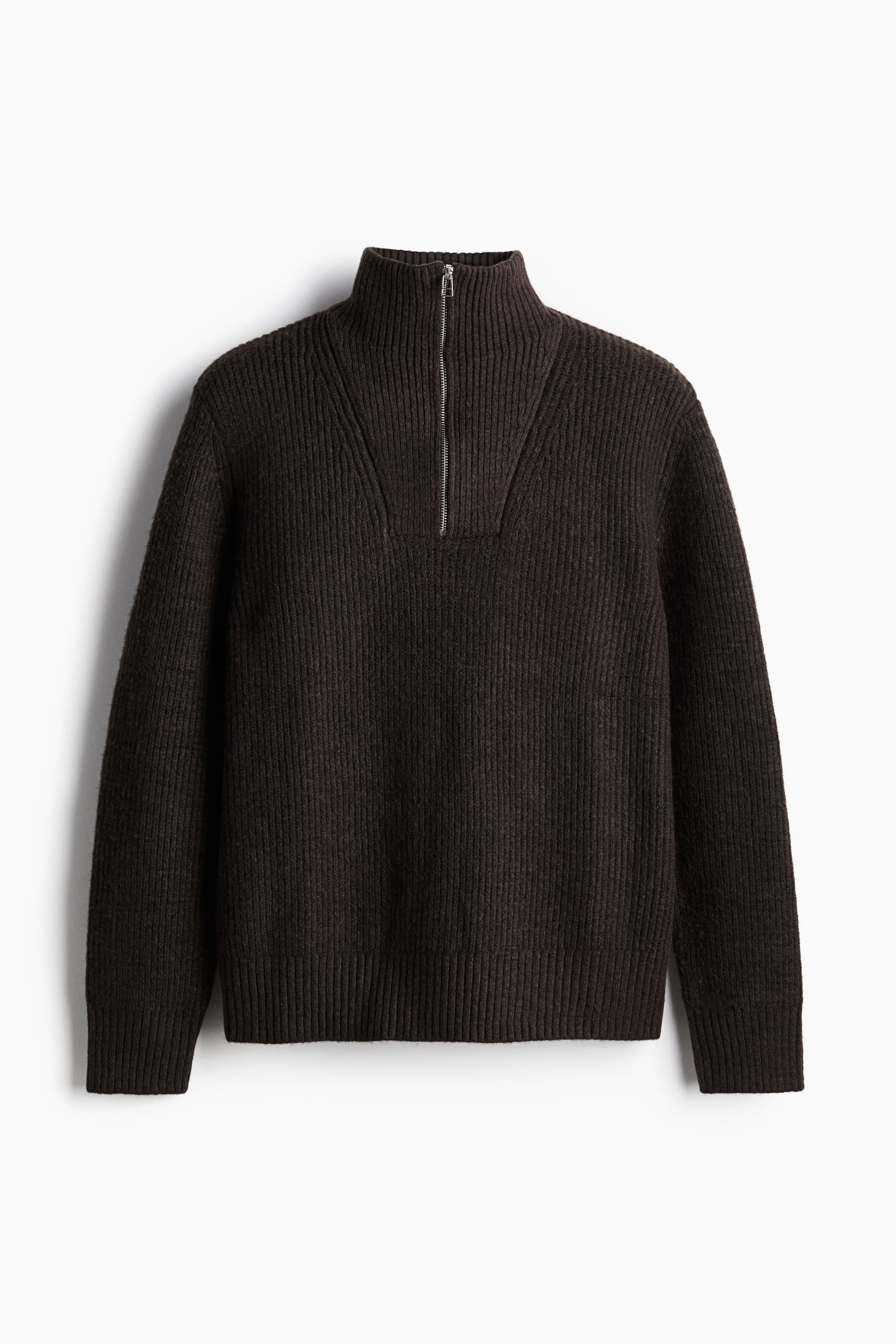 Regular Fit Zip-top jumper - Dark brown - Men | H&M GB 7