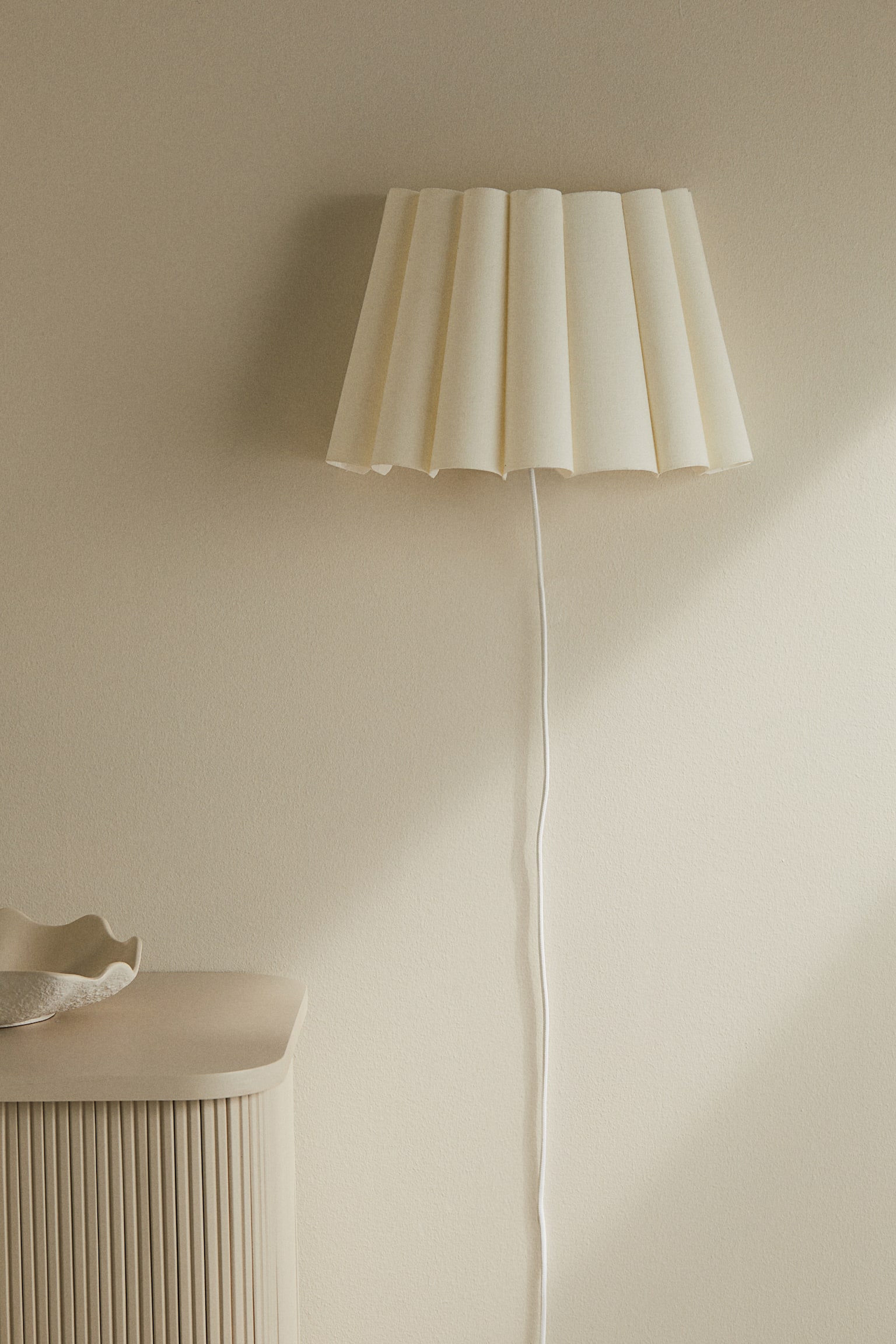 Pleated wall lampshade - White - 2