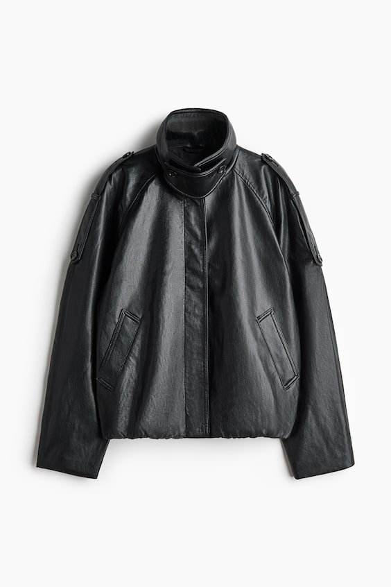 H&M Oversized Coated Jacket