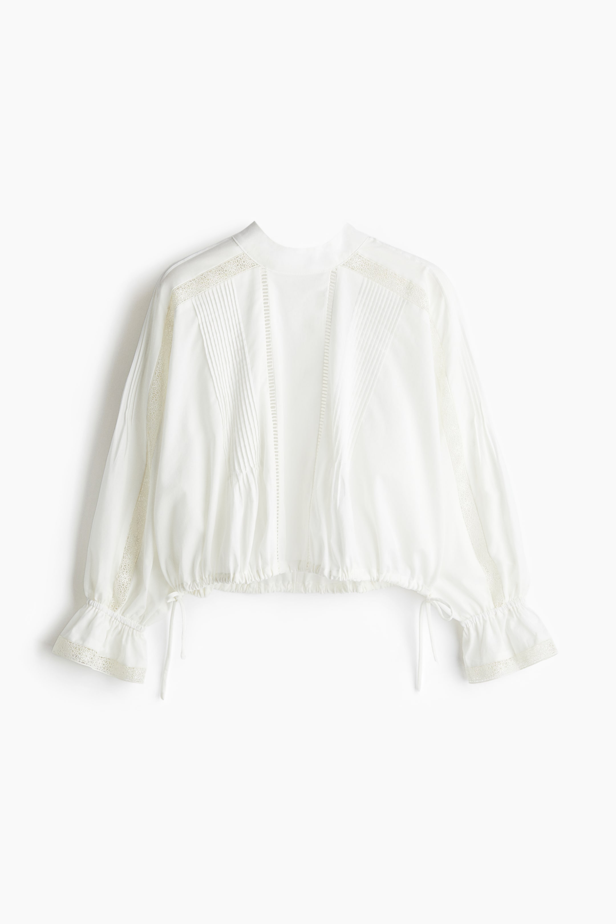 Lace-Inset Cotton Blouse