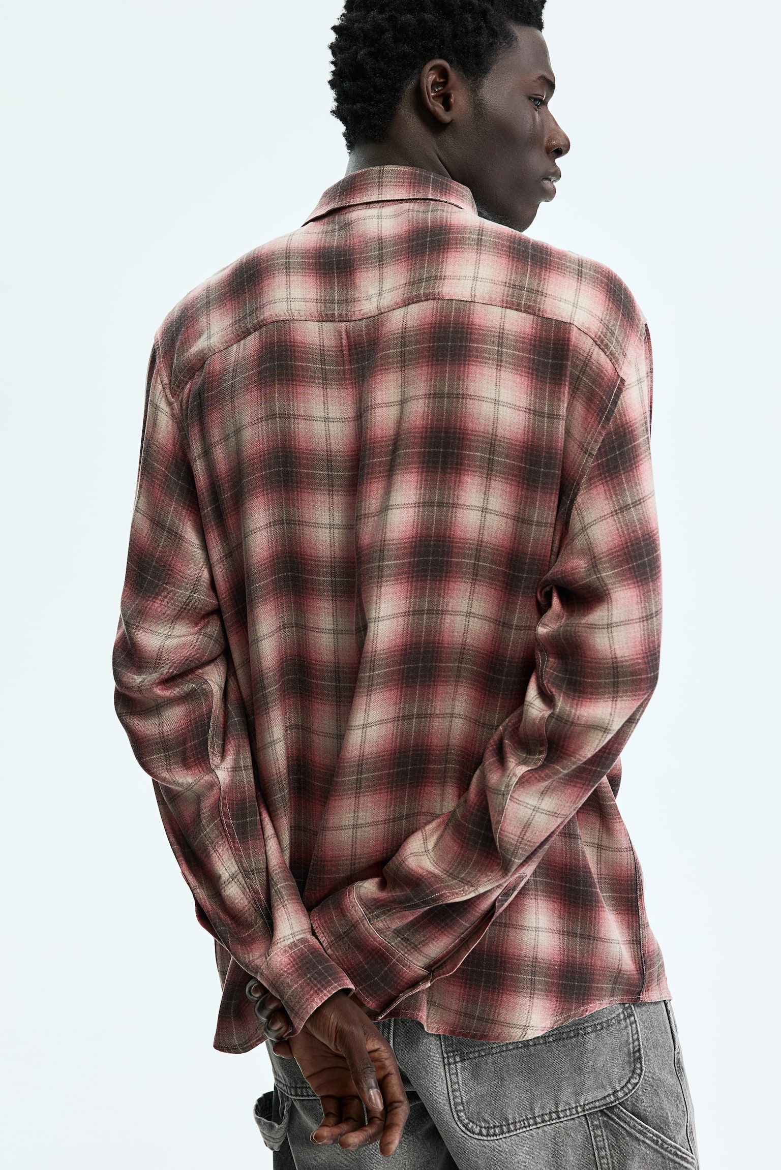 חולצה Relaxed Fit - ורוד/משבצות - 3