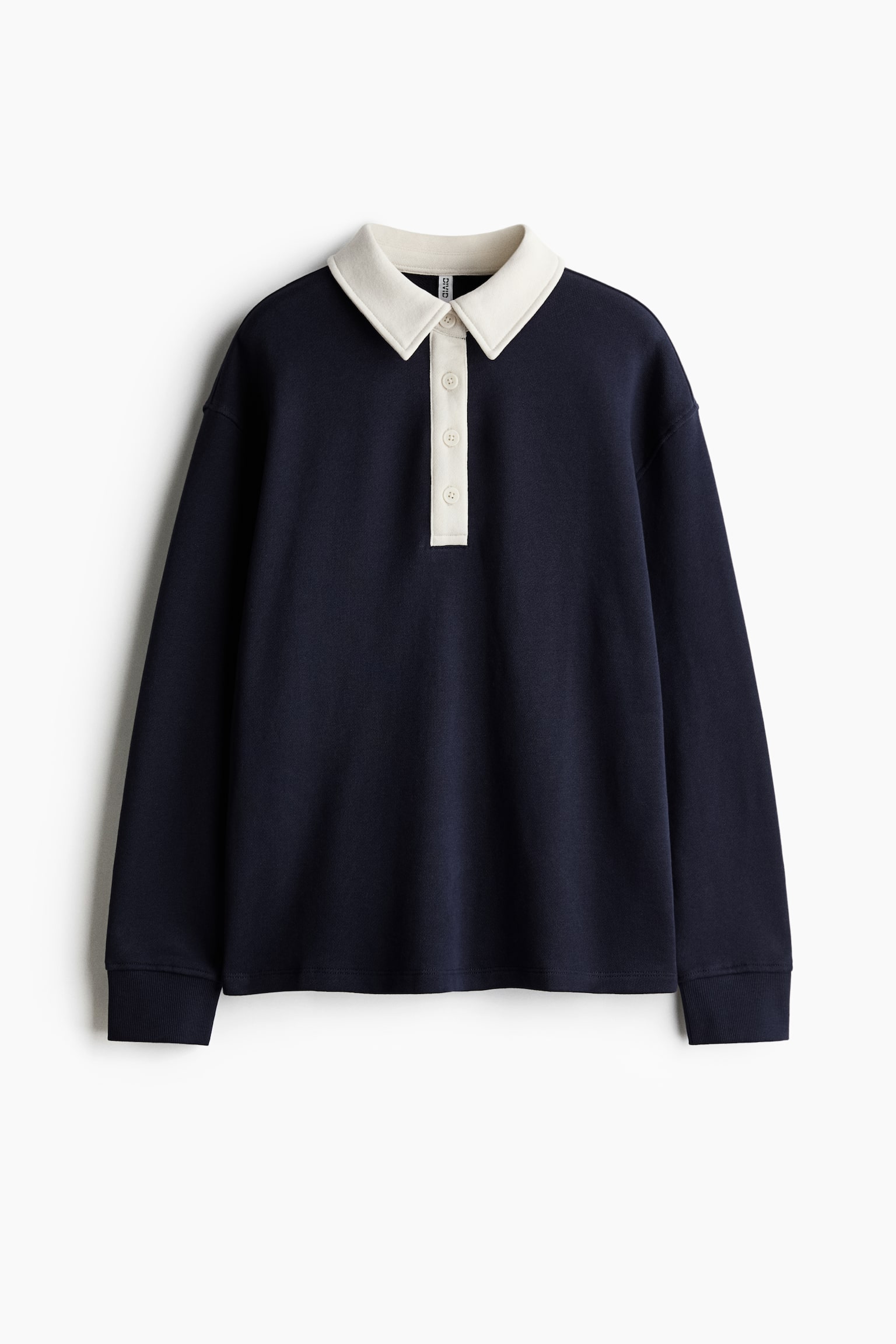 Oversized rugby shirt - Navy blue/White/Dark blue striped/White/Striped - 2