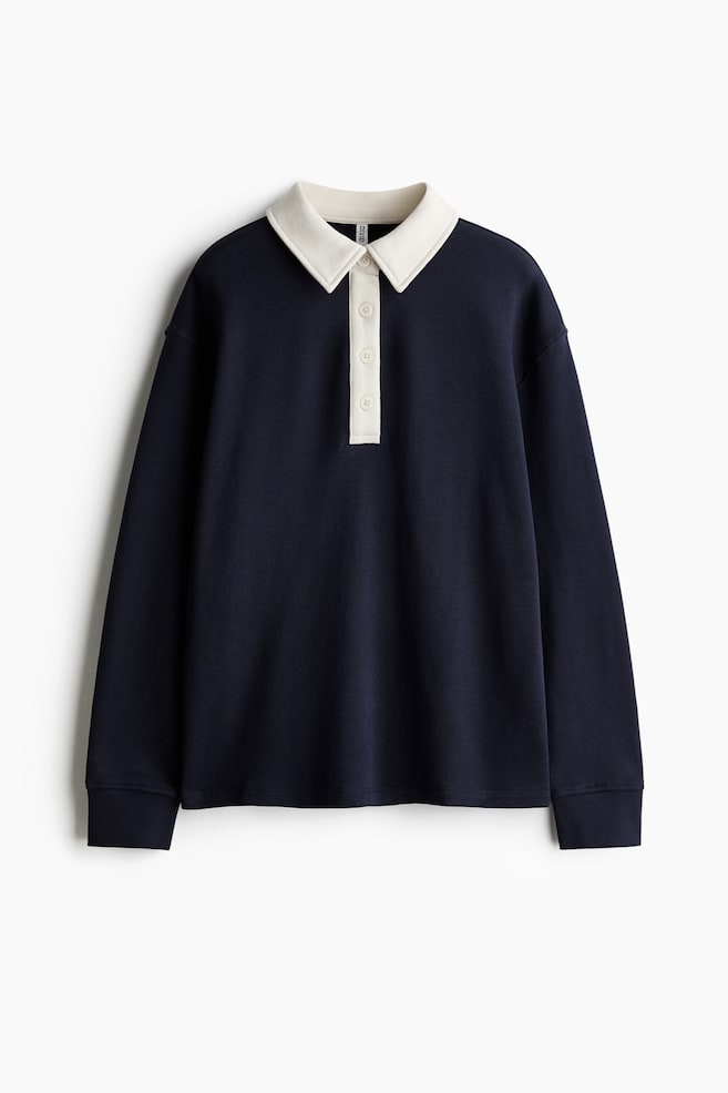 Polo de rugby oversize - Bleu marine - 1