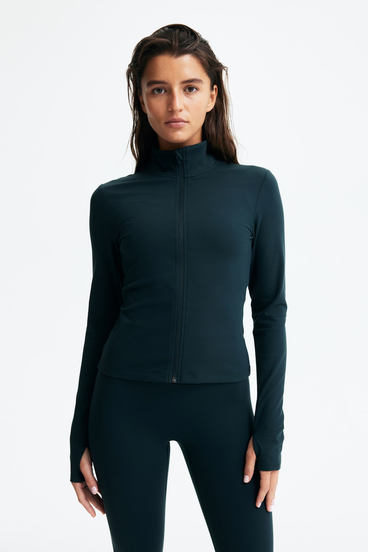 Veste de sport zippée SoftMove™ - Vert foncé - FEMME | H&M FR