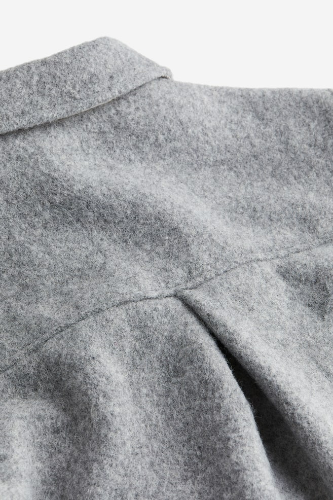 Veste-chemise en laine mélangée - Gris chiné/Noir - 5