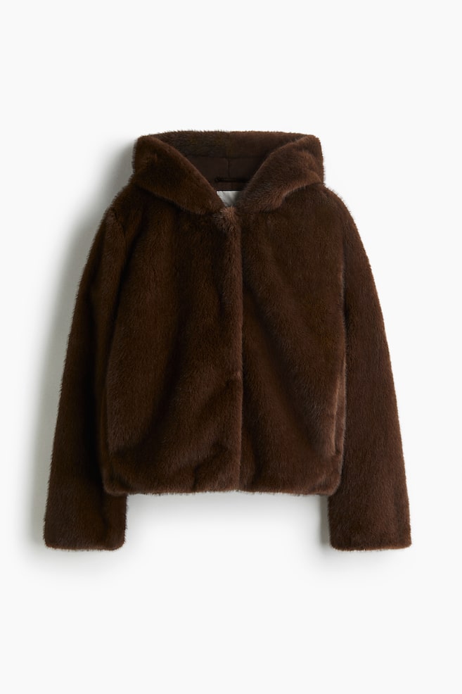 Kapuzenjacke - Dunkelbraun/Schwarz - 1