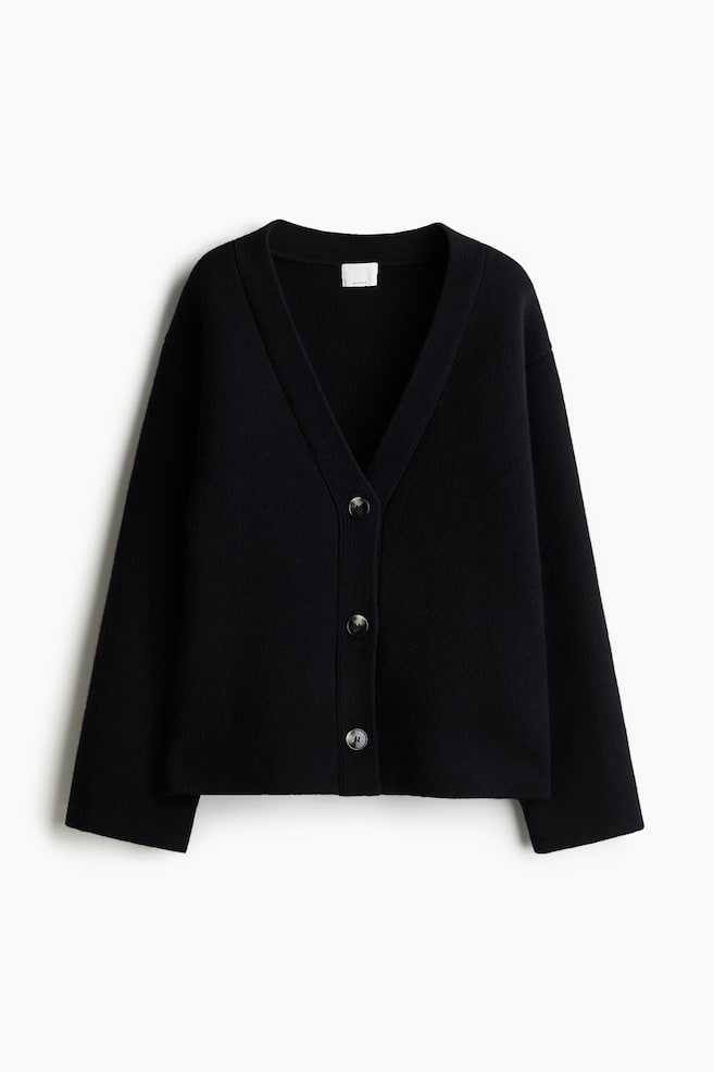 Cardigan aus Wollmix - Schwarz/Dunkelbeige - 1
