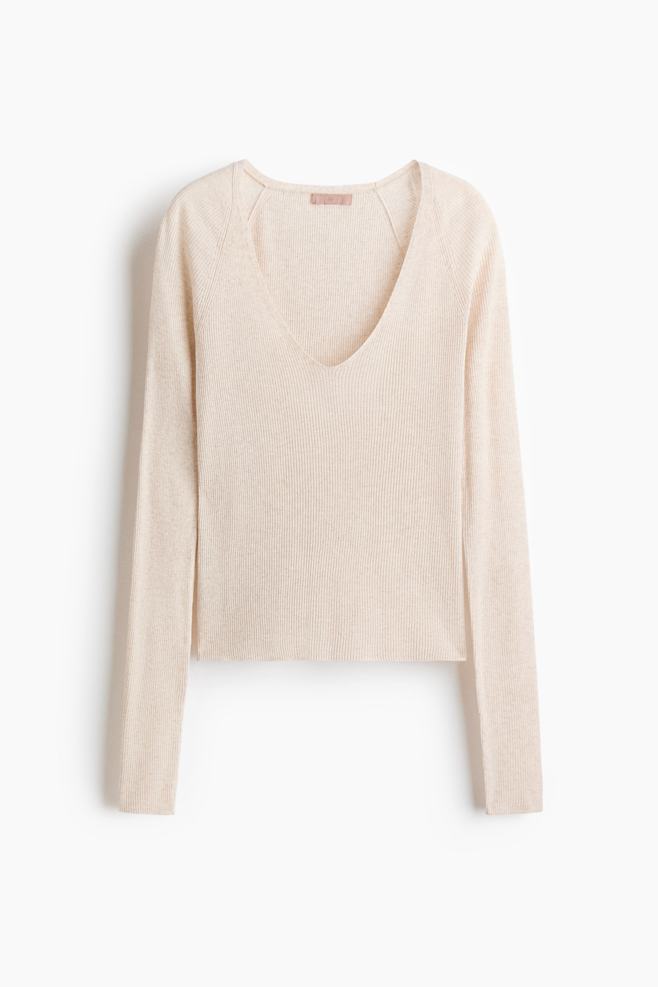 Rib-Knit V-Neck Top