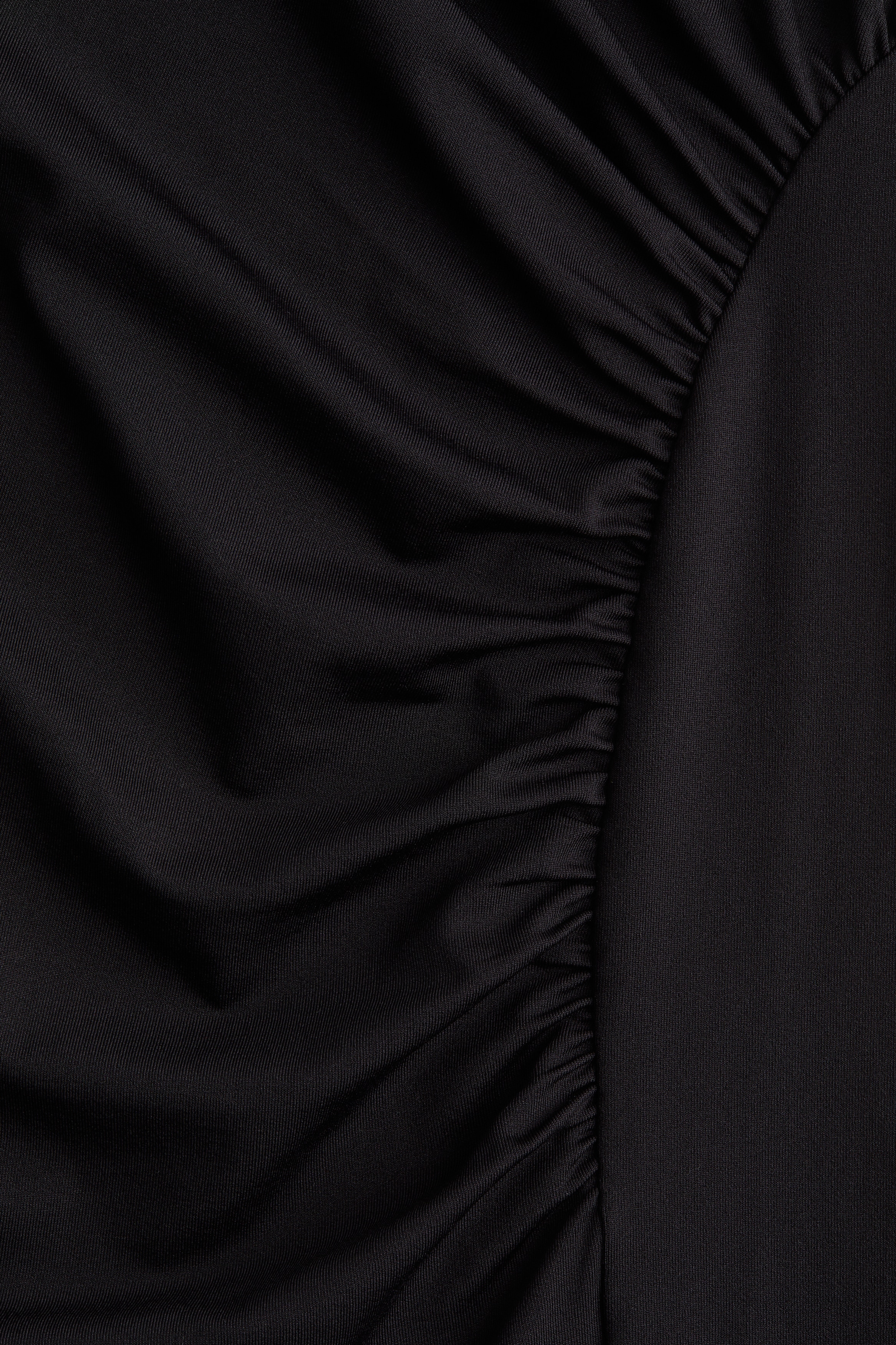 Ladies - Black Draped Bodycon Dress - Size: XL - H&M