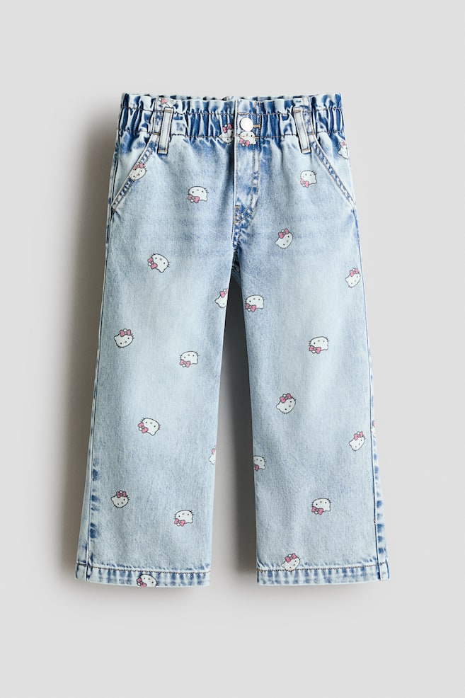 Wide-Leg Jeans with Motif - Light denim blue/Hello Kitty/Denim blue/Lilo & Stitch/Denim blue/Miffy/Denim blue/Hello Kitty/Denim blue/Lilo & Stitch/Denim blue/Minnie Mouse - 1