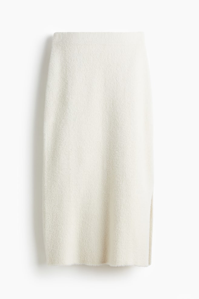 Fuzzy-knit skirt - Cream - 1