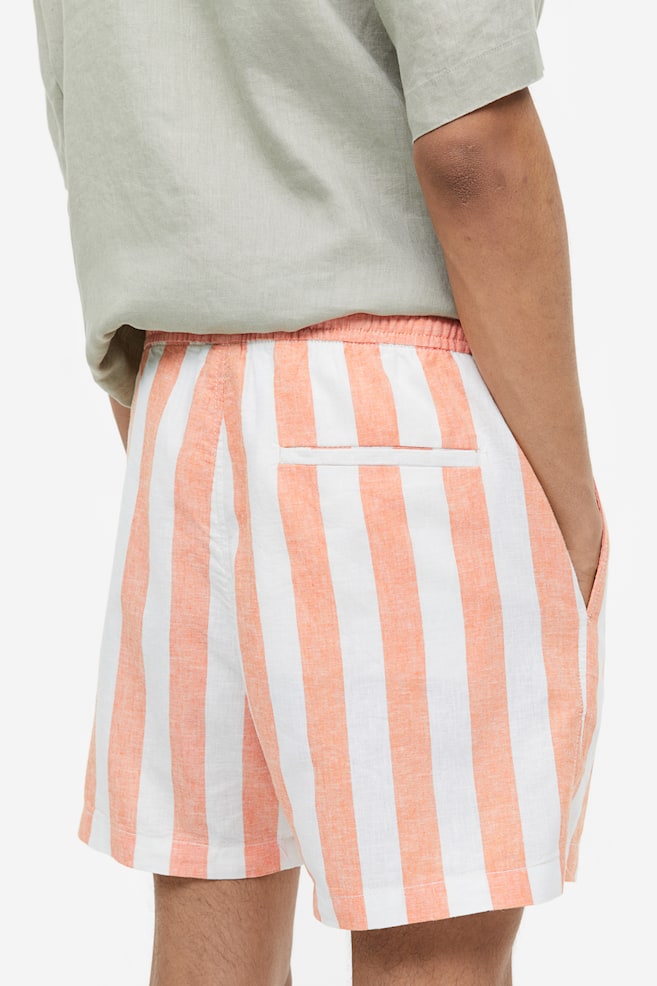 Regular Fit Linen-blend shorts - Orange/White striped/White/Black striped/Light beige/White/Beige striped/dc/dc - 6