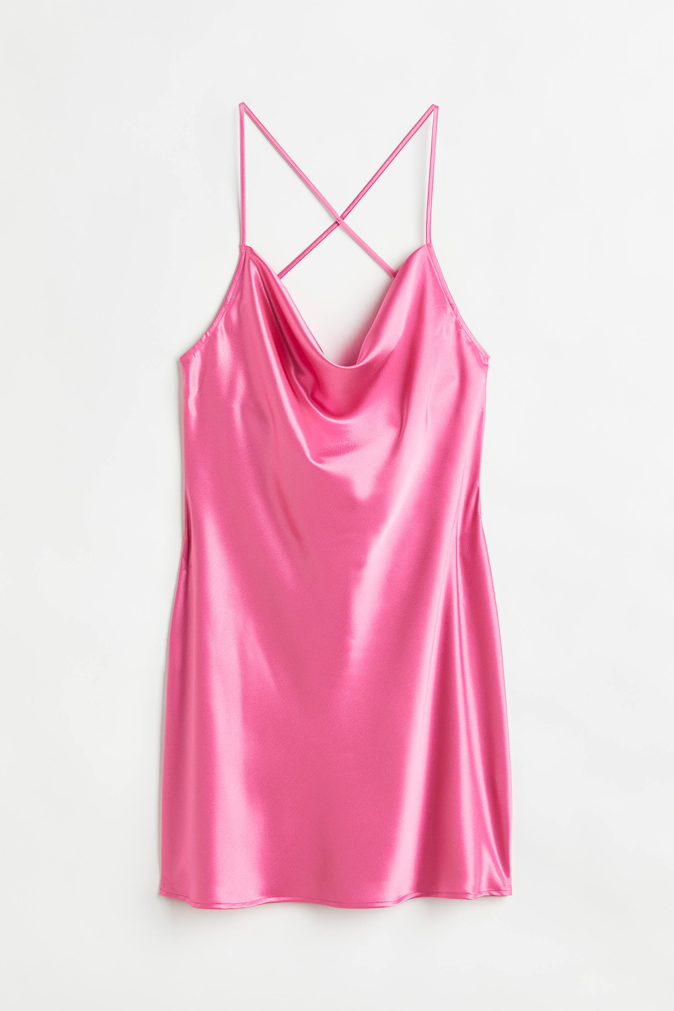 Xem ảnh lớn hơn: Váy satanh ngắn - Màu quả anh đào - Ladies | H&M VN 1