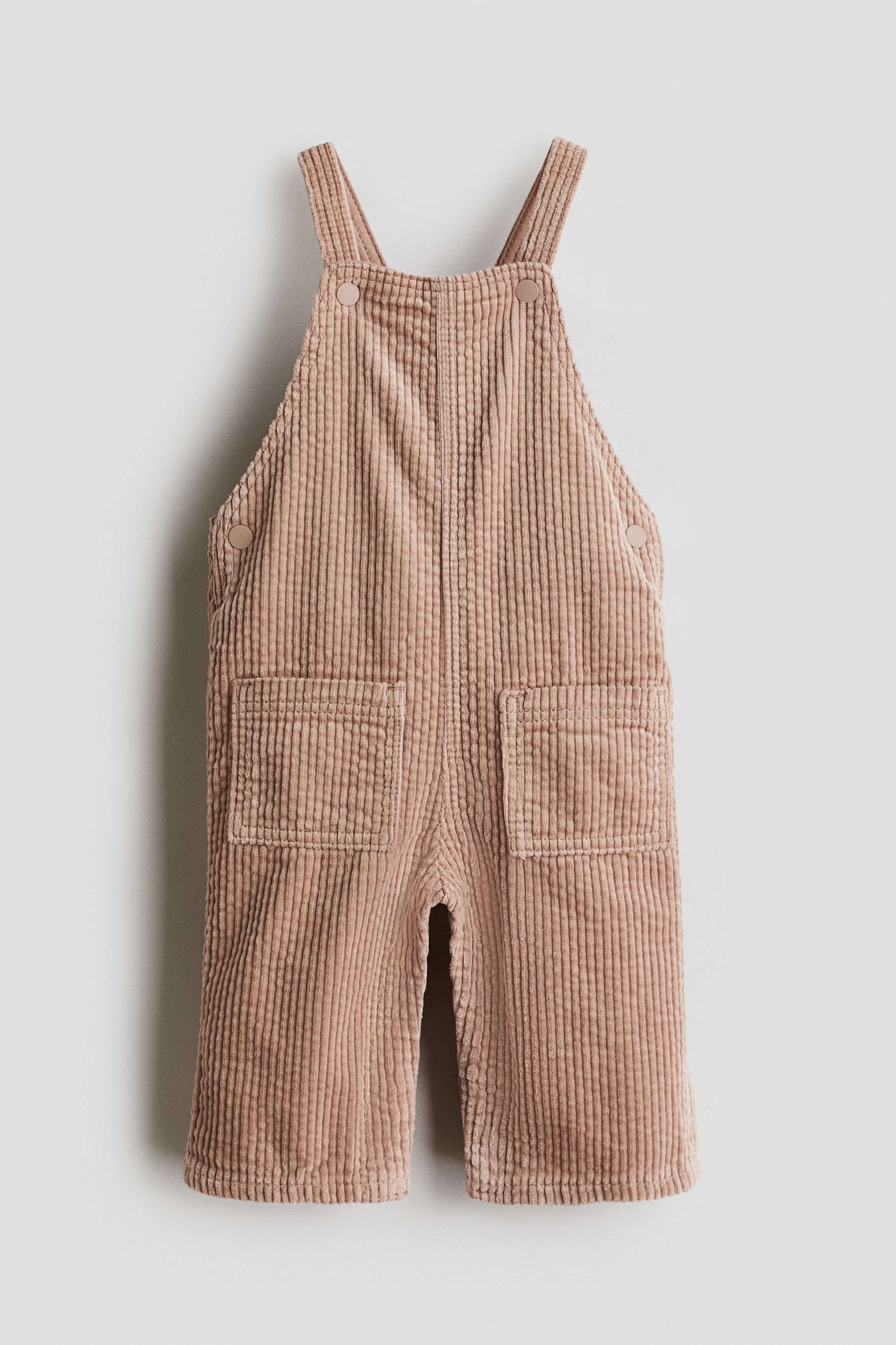 Salopette in velluto a coste - Beige scuro/Rosa chiaro