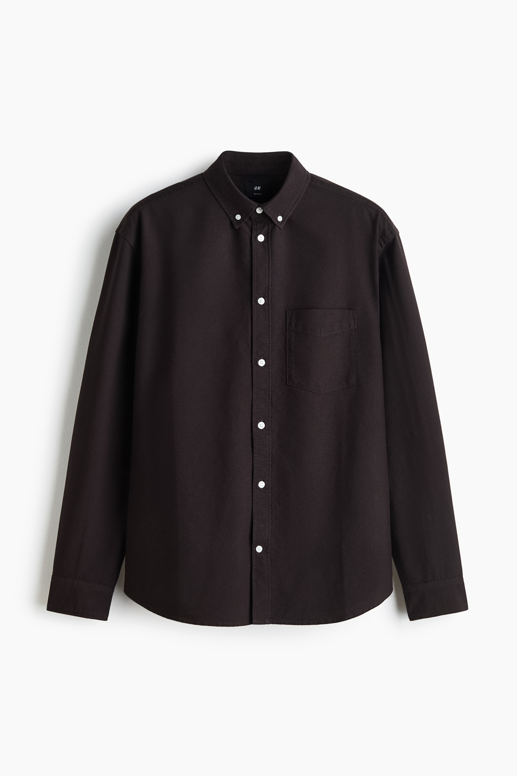 View larger image: Regular Fit Oxford shirt - Dark brown - Men | H&M 1