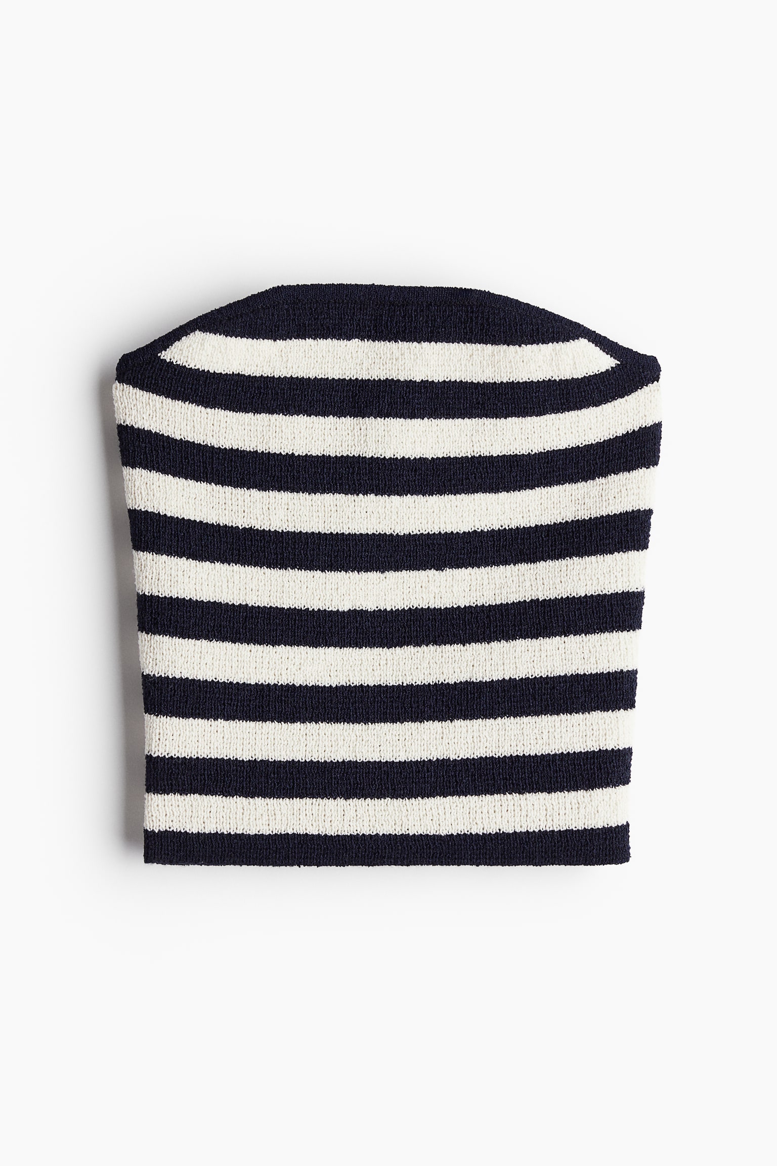 Knitted tube top - Navy blue/Striped/Cream/Black - 2