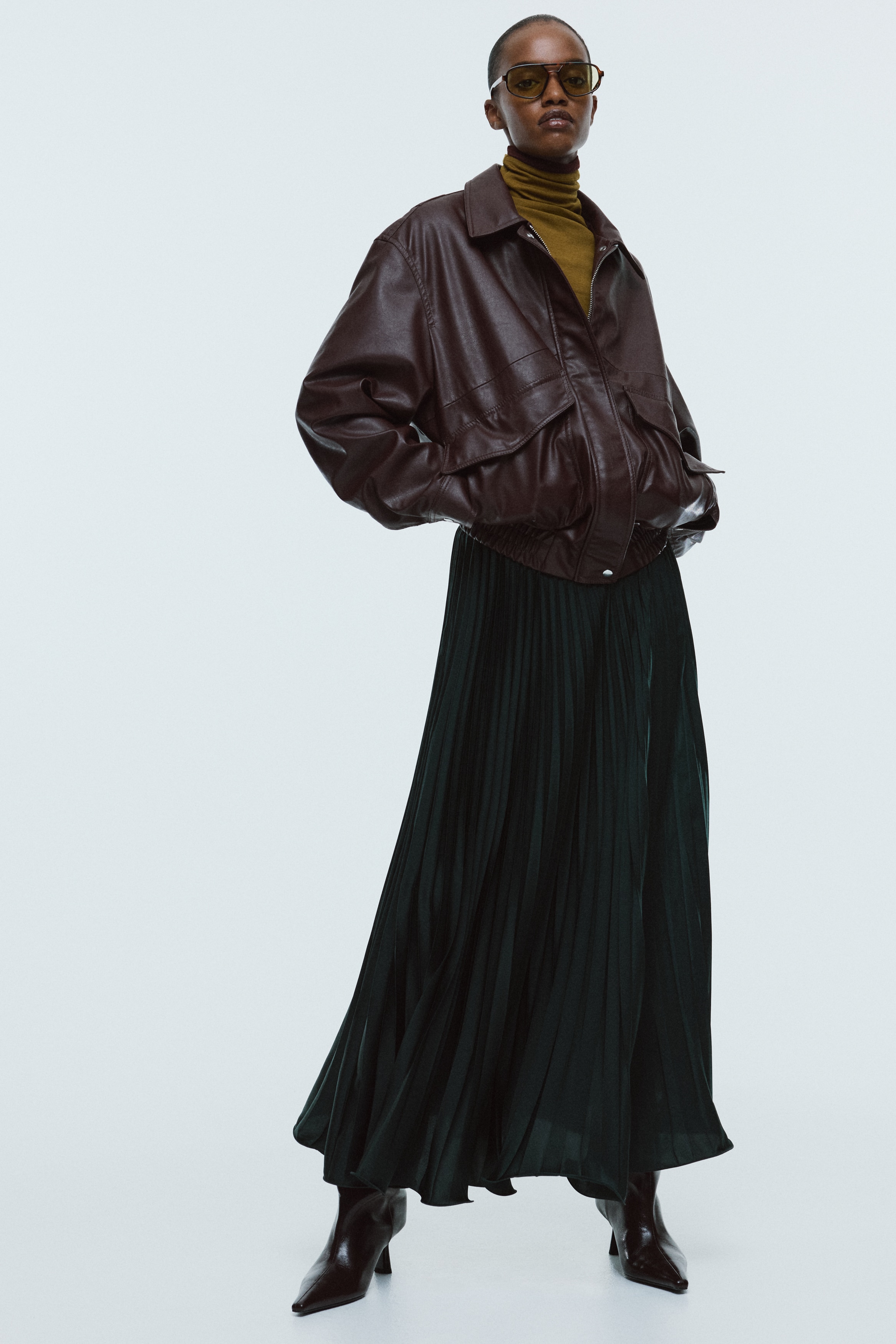Pleated maxi skirt