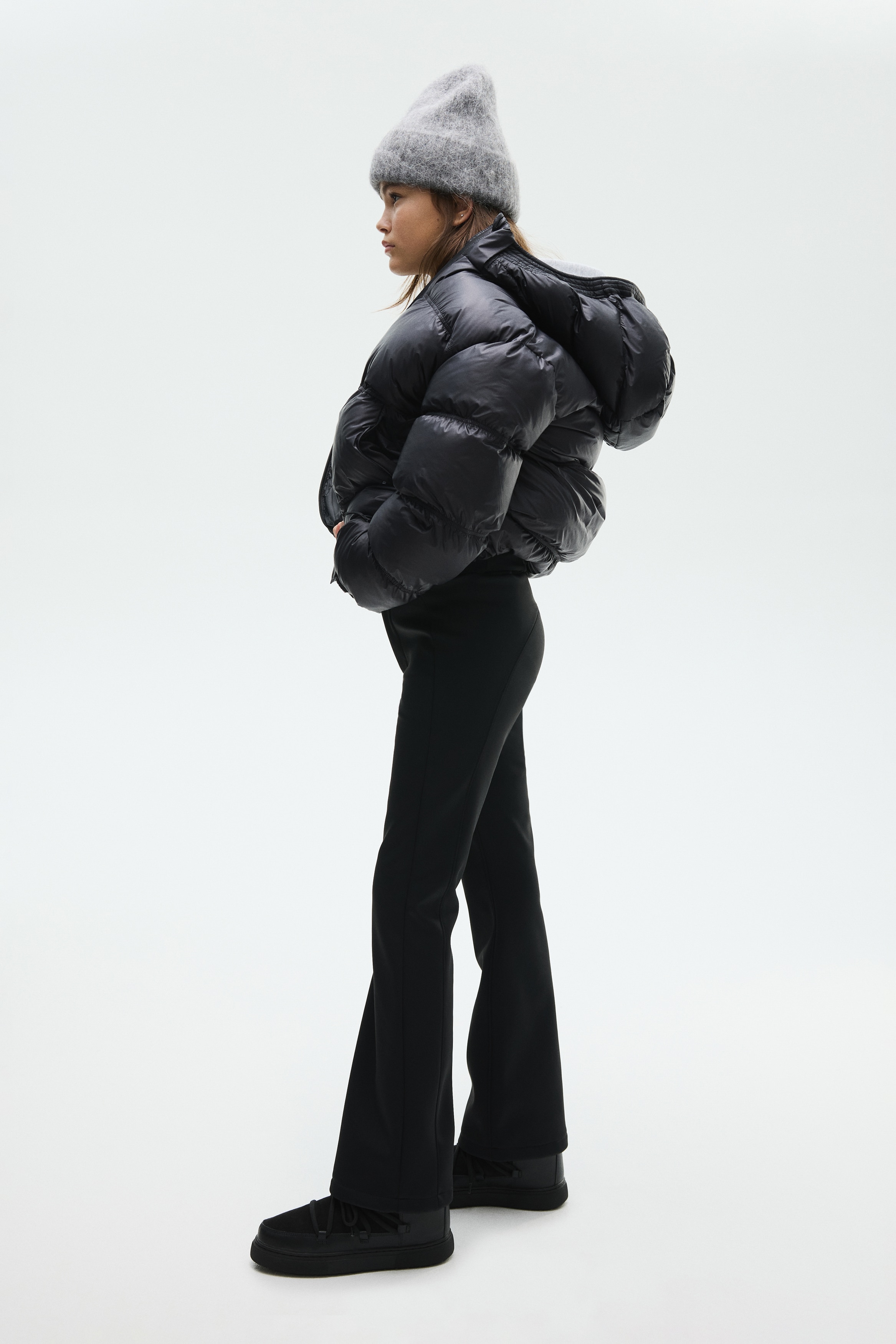 H & M - 裏起毛スキーパンツ - ブラック