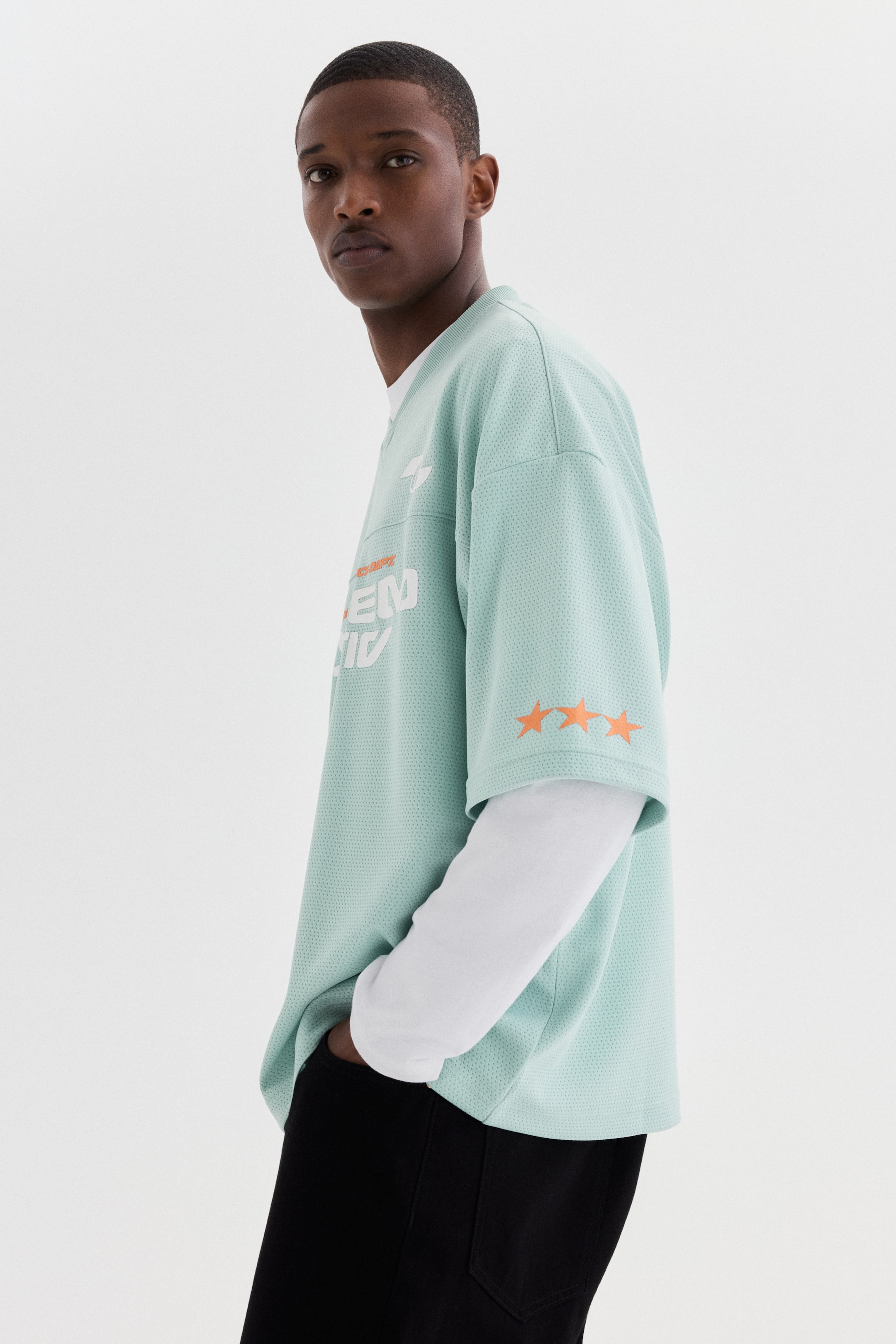 T-shirt grande taille en filet imprimé