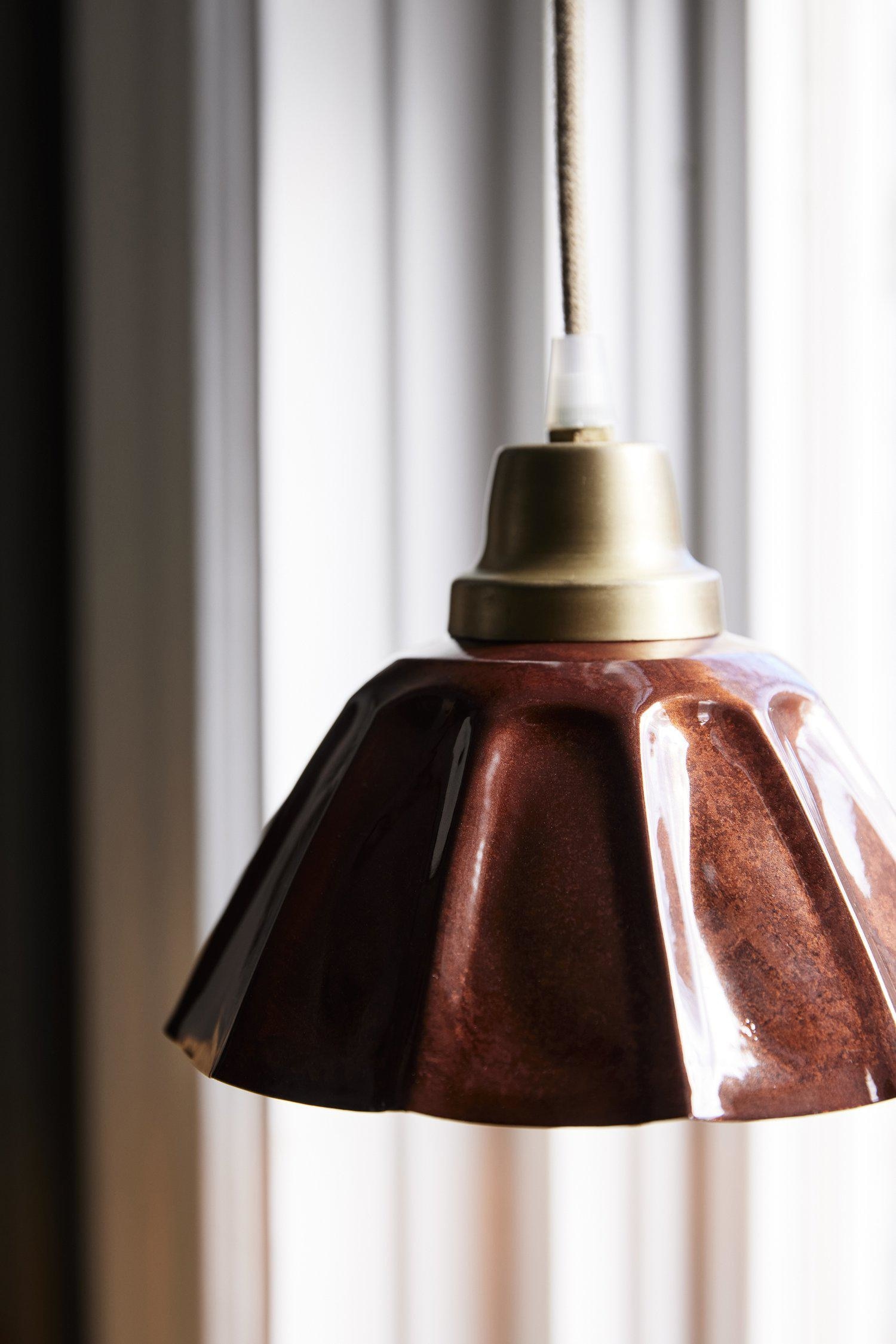Petite Lampe Suspendue Ester De 17,5 Cm - Rouge/Blanc Cassé