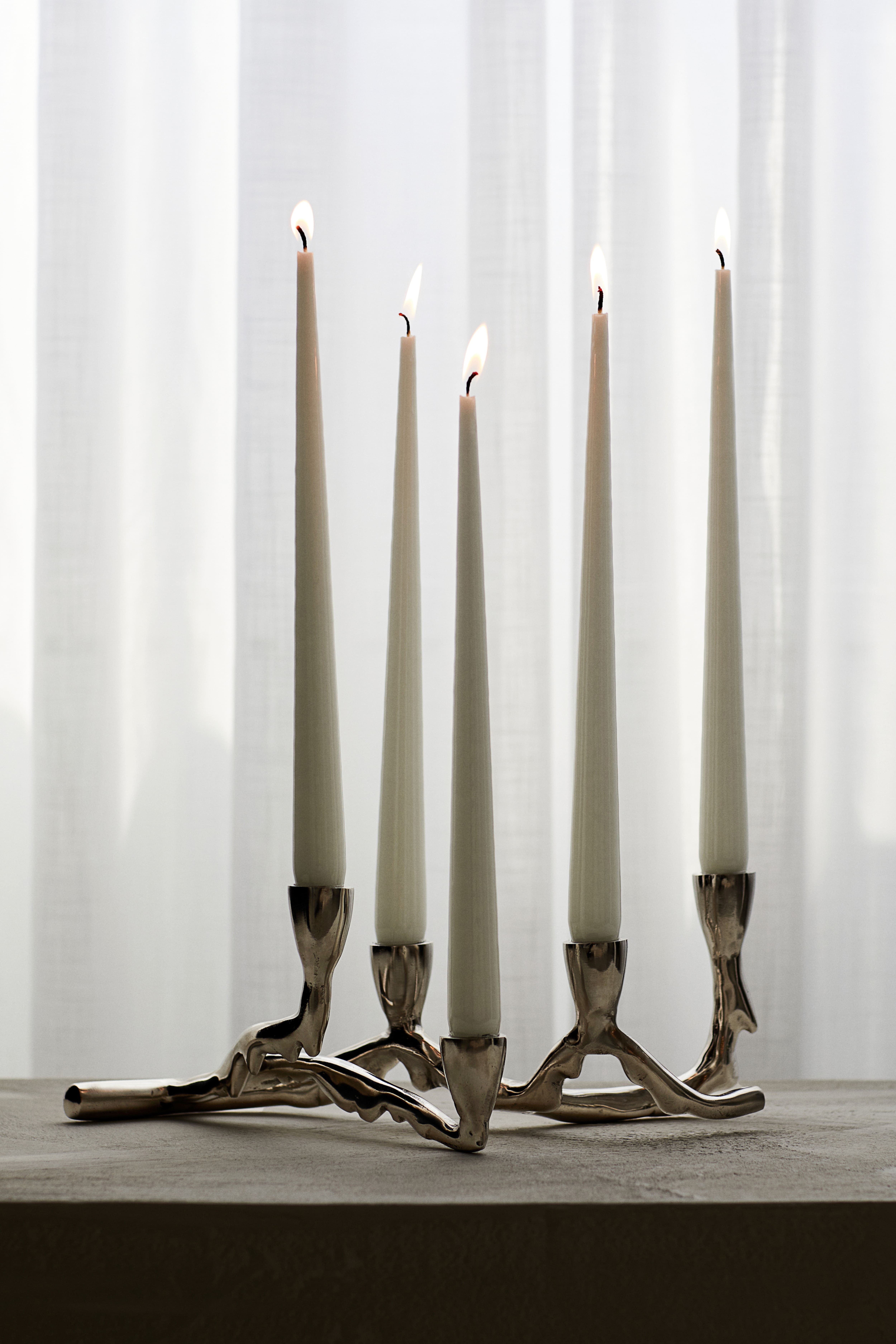 H&M Home deals Metal Tree Branch Candelabra, Brass Colored