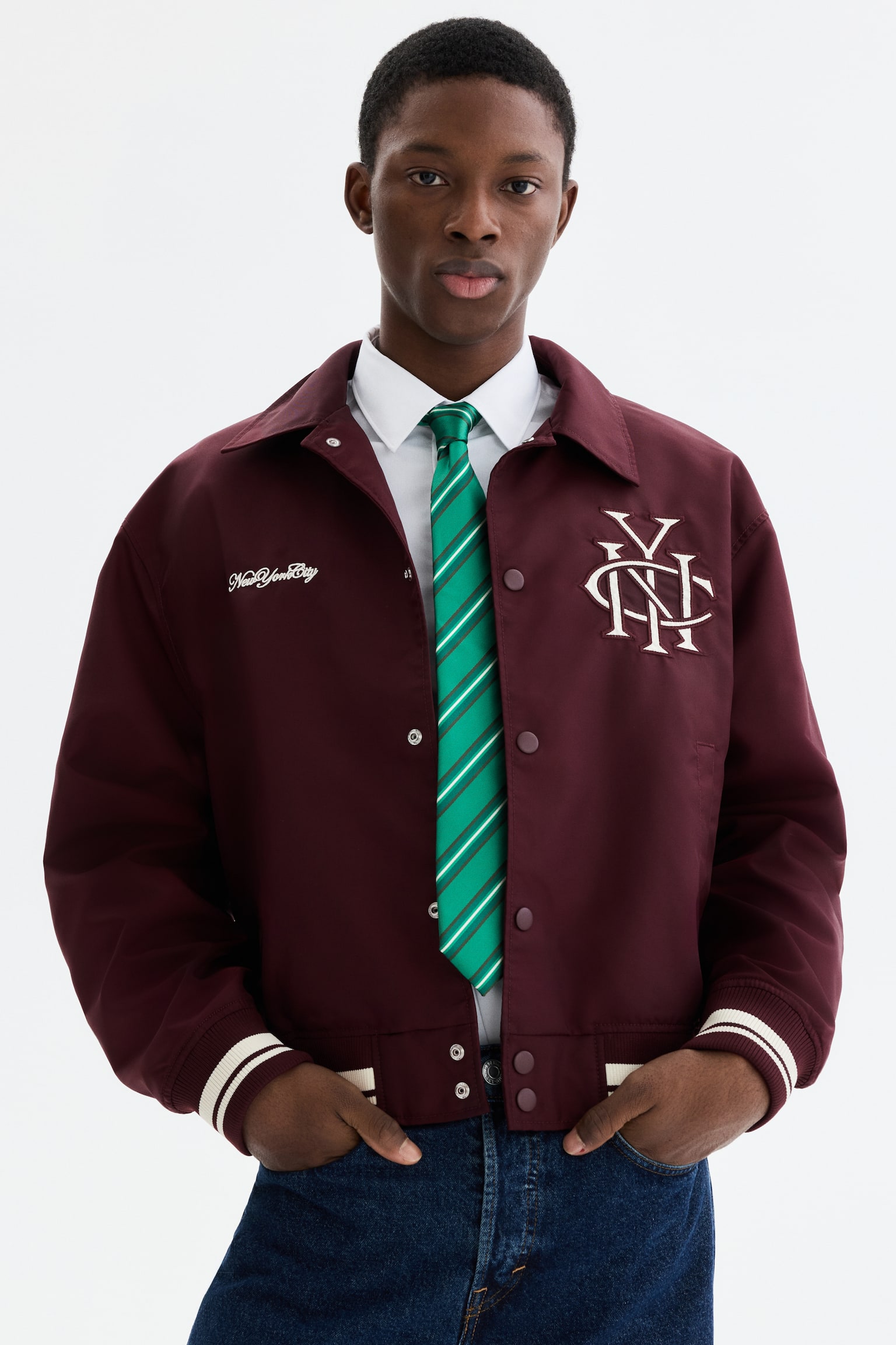 Baseball jacket - Burgundy/NYC/Navy blue/NYC - 1