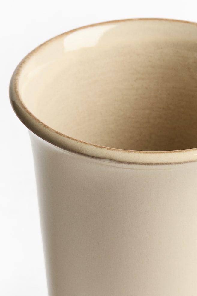Vase en terre cuite avec glaçure réactive-Beige clair - 6