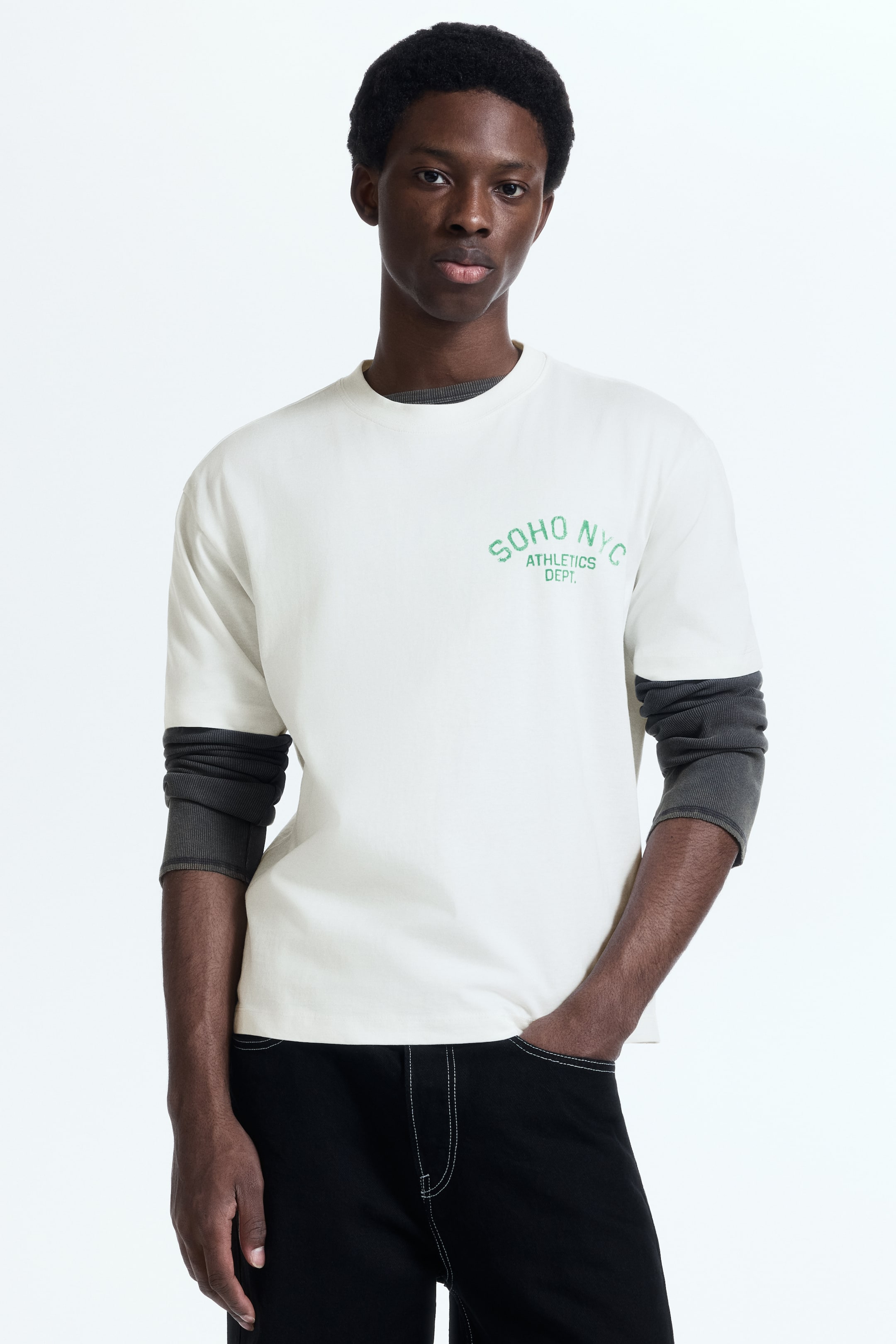 View larger image: Loose-Fit Printed T-Shirt - White/SoHo - Men | H&M US 1